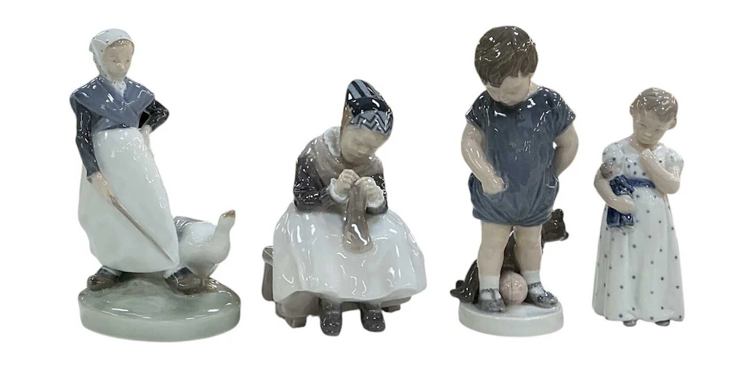 ROYAL COPENHAGEN; three assorted porcelain figures