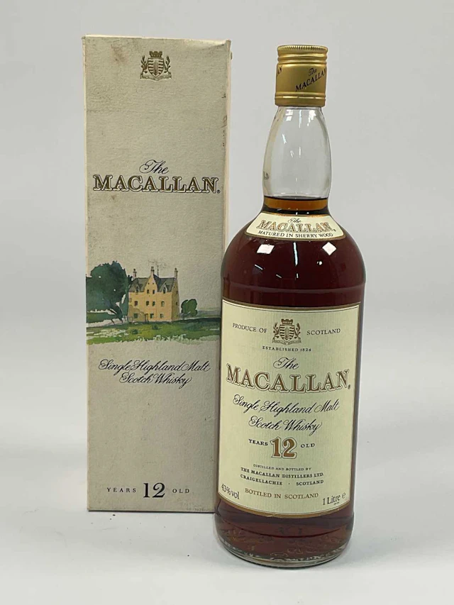 WHISKY; a bottle of The Macallan single Highland malt 12 year old Scotch whisky