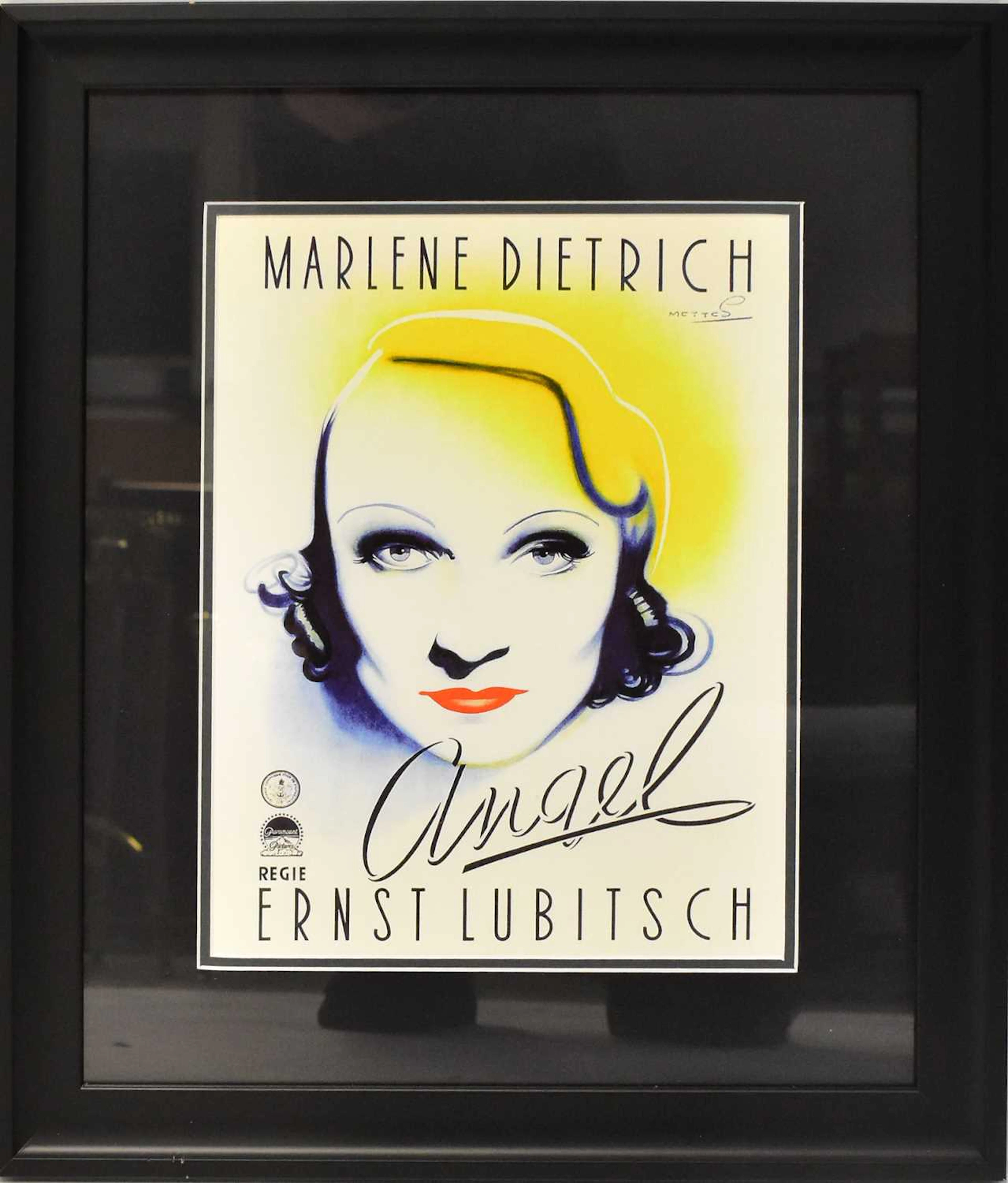 MARLENE DIETRICH; a reproduction poster for the 1937 film 'Angel'