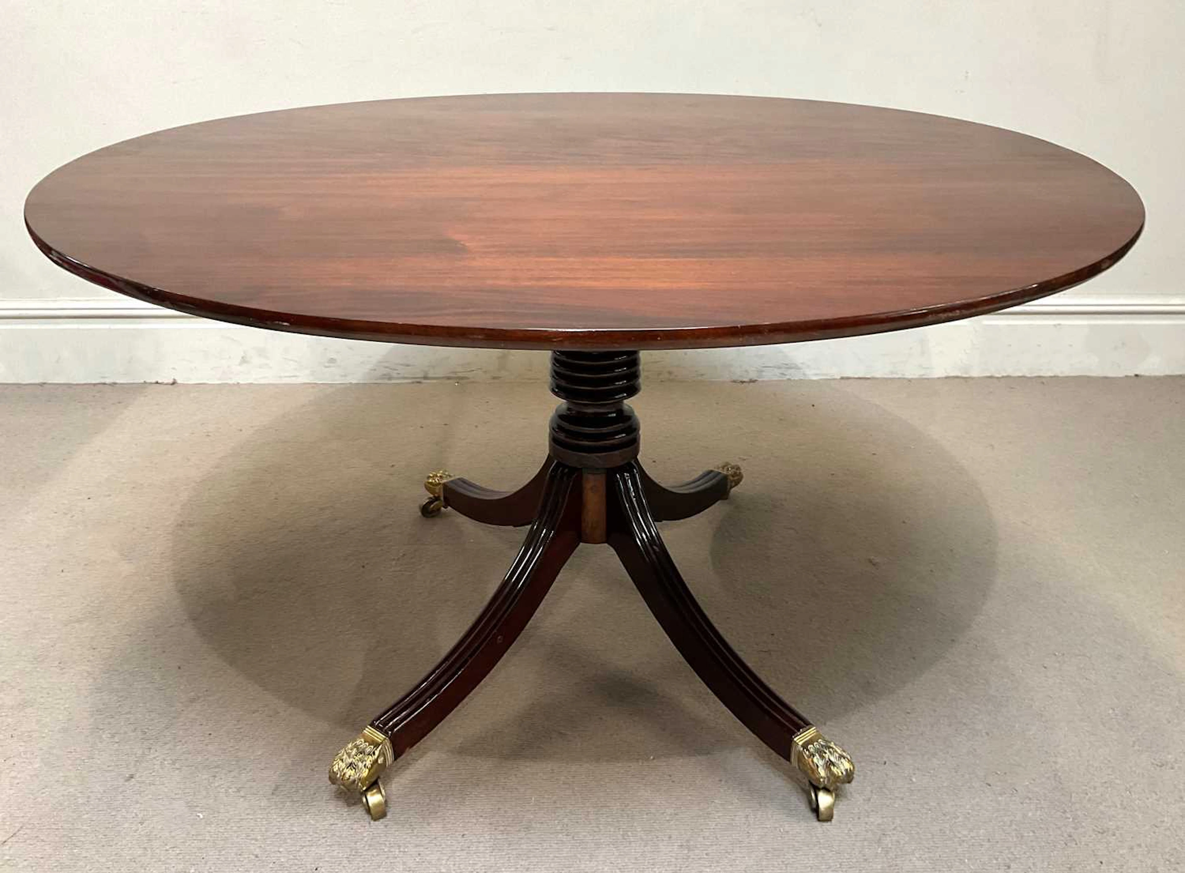 A Regency style mahogany circular breakfast table