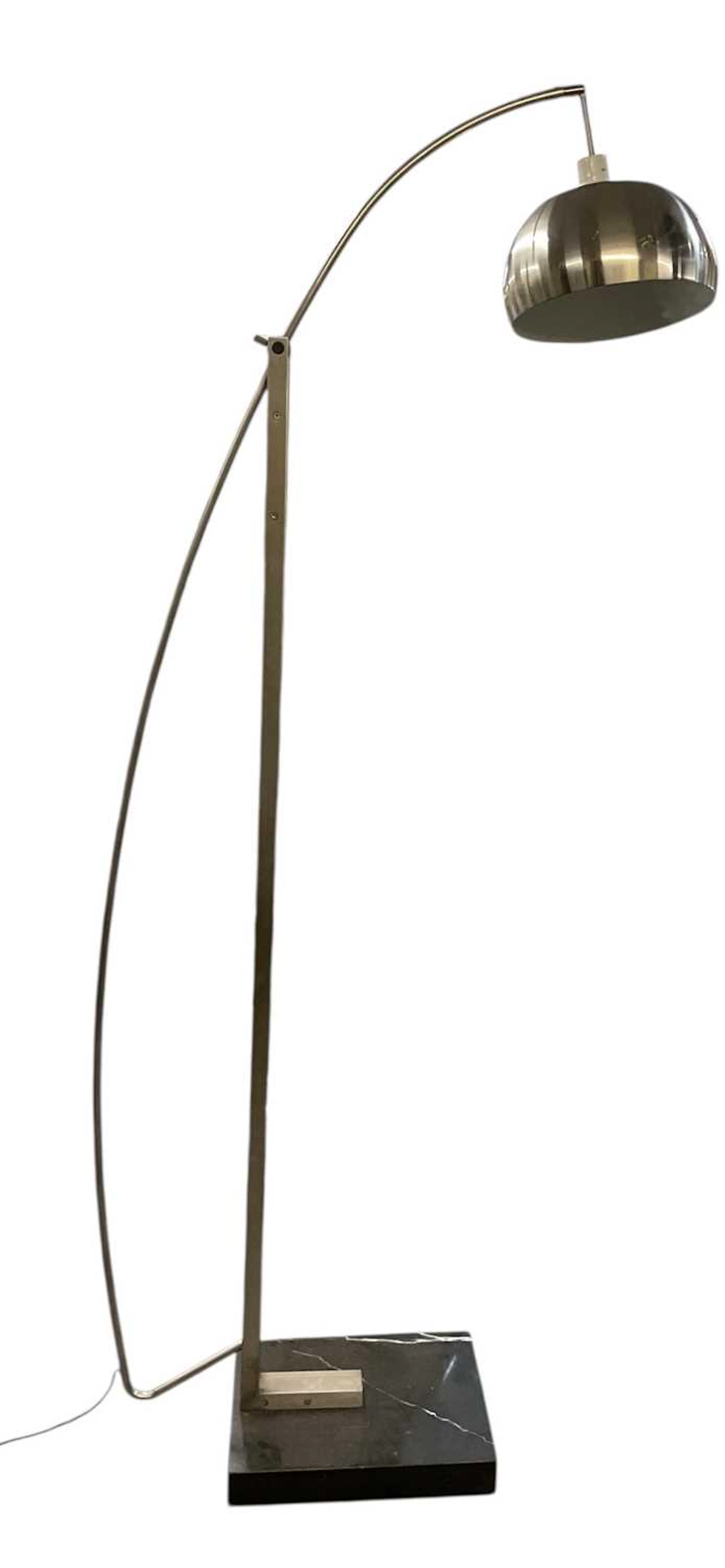 A modern contemporary stainless steel Arco type standard lamp