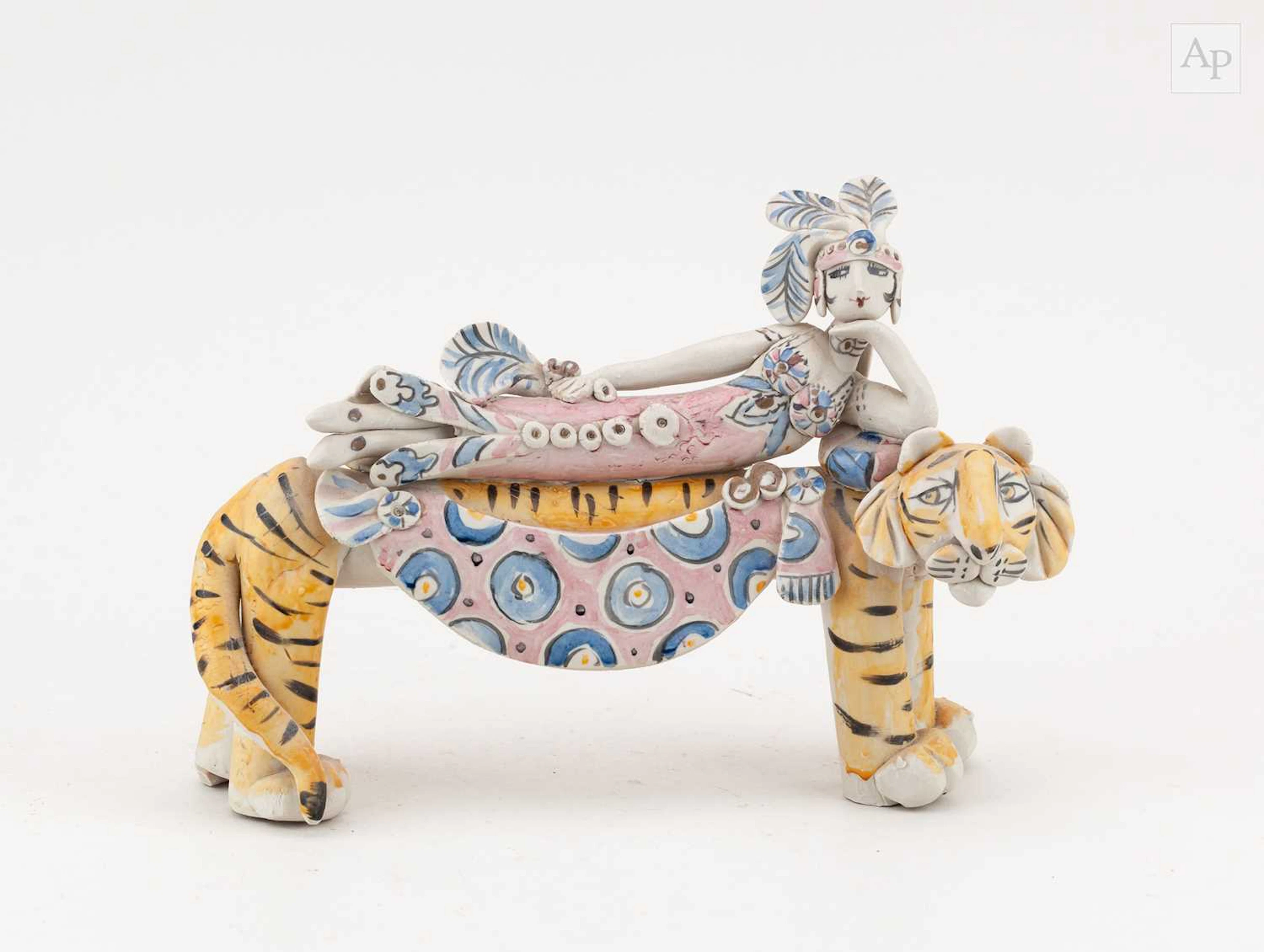 HILARY BROCK (born 1933); a porcelain figure of a woman...