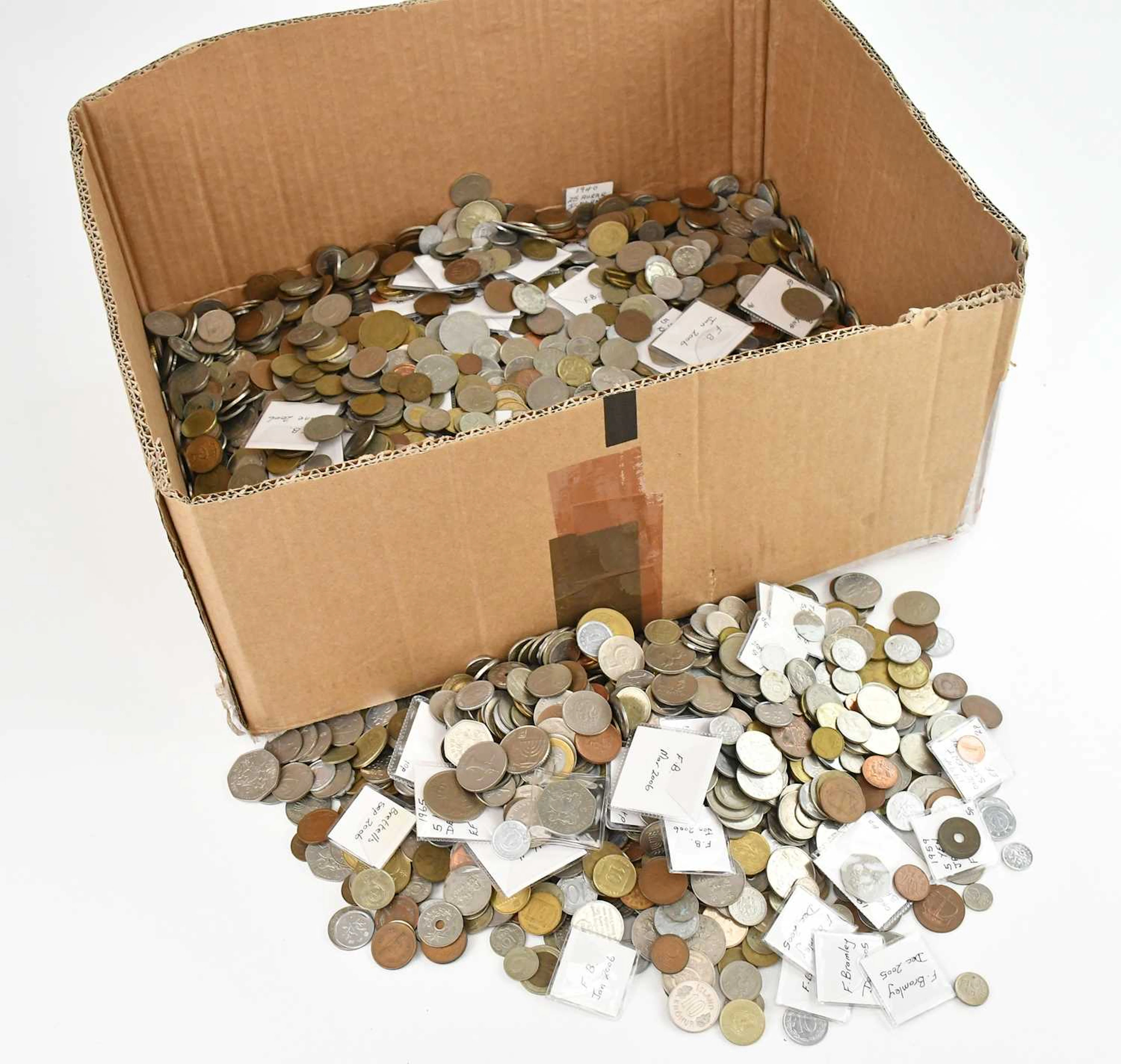 A large collection of world coins