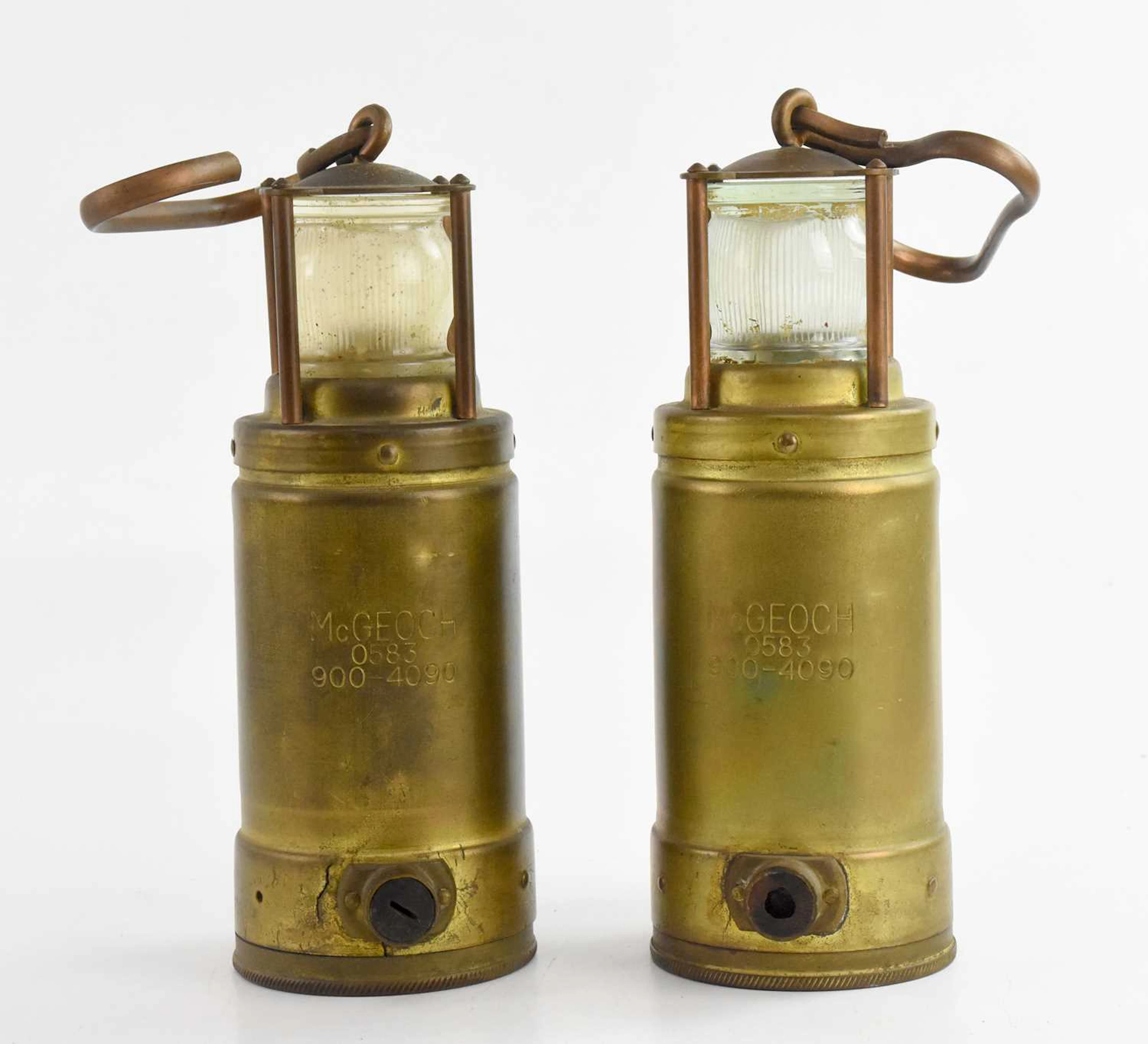 Two McGeoch miner's lamps