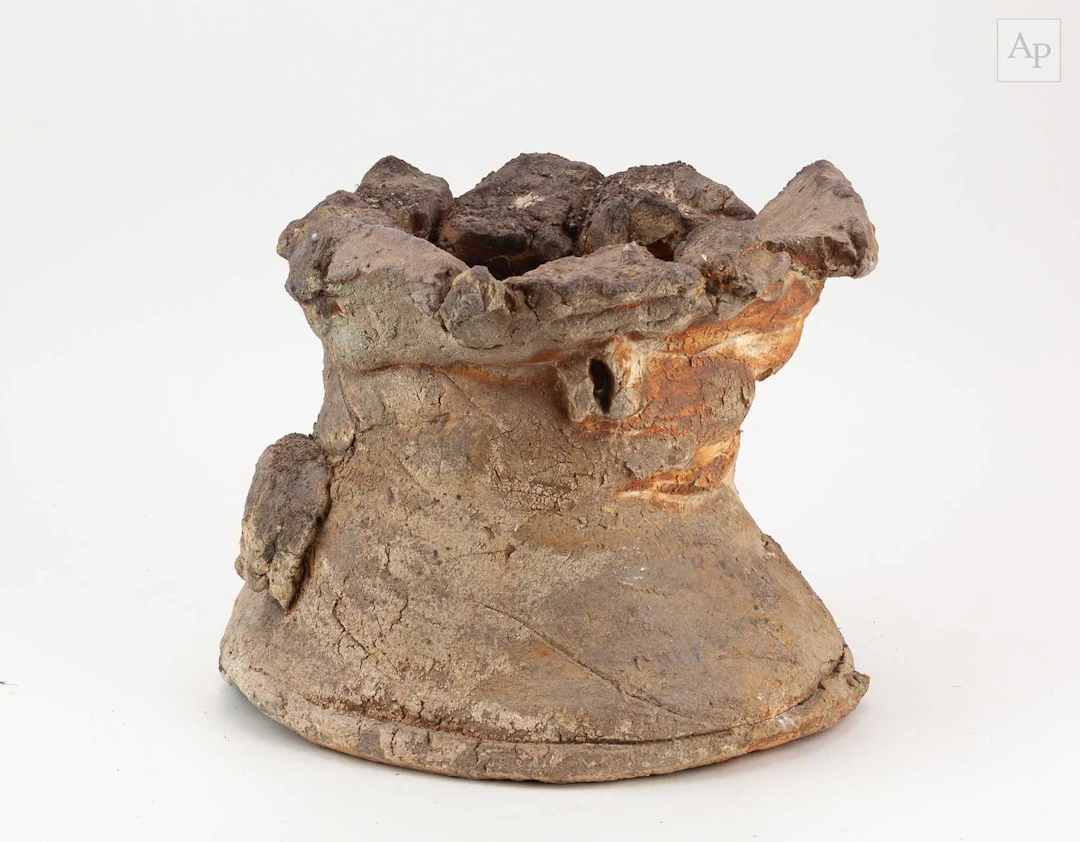 CHARLES BOUND (born 1939); a wood fired stoneware vessel...