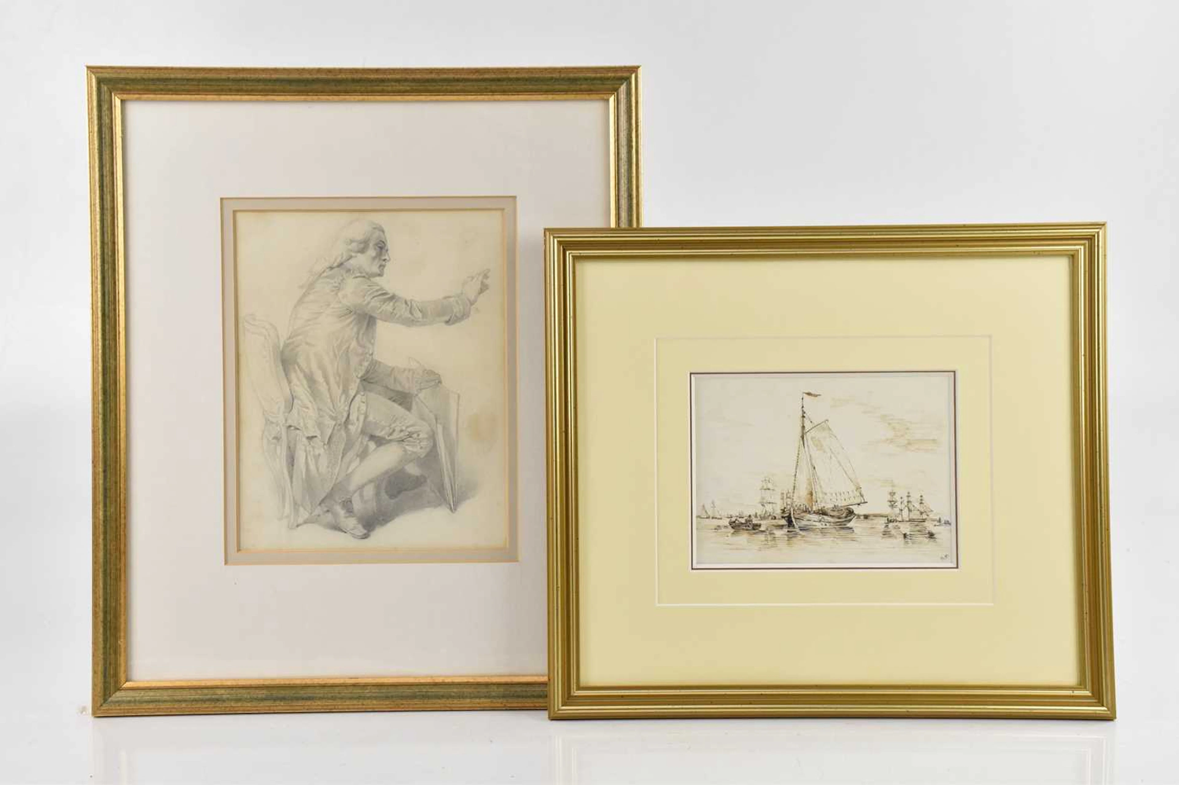 JOHANNES SEBASTIAN HILVERDINK (1813-1902); ink drawing