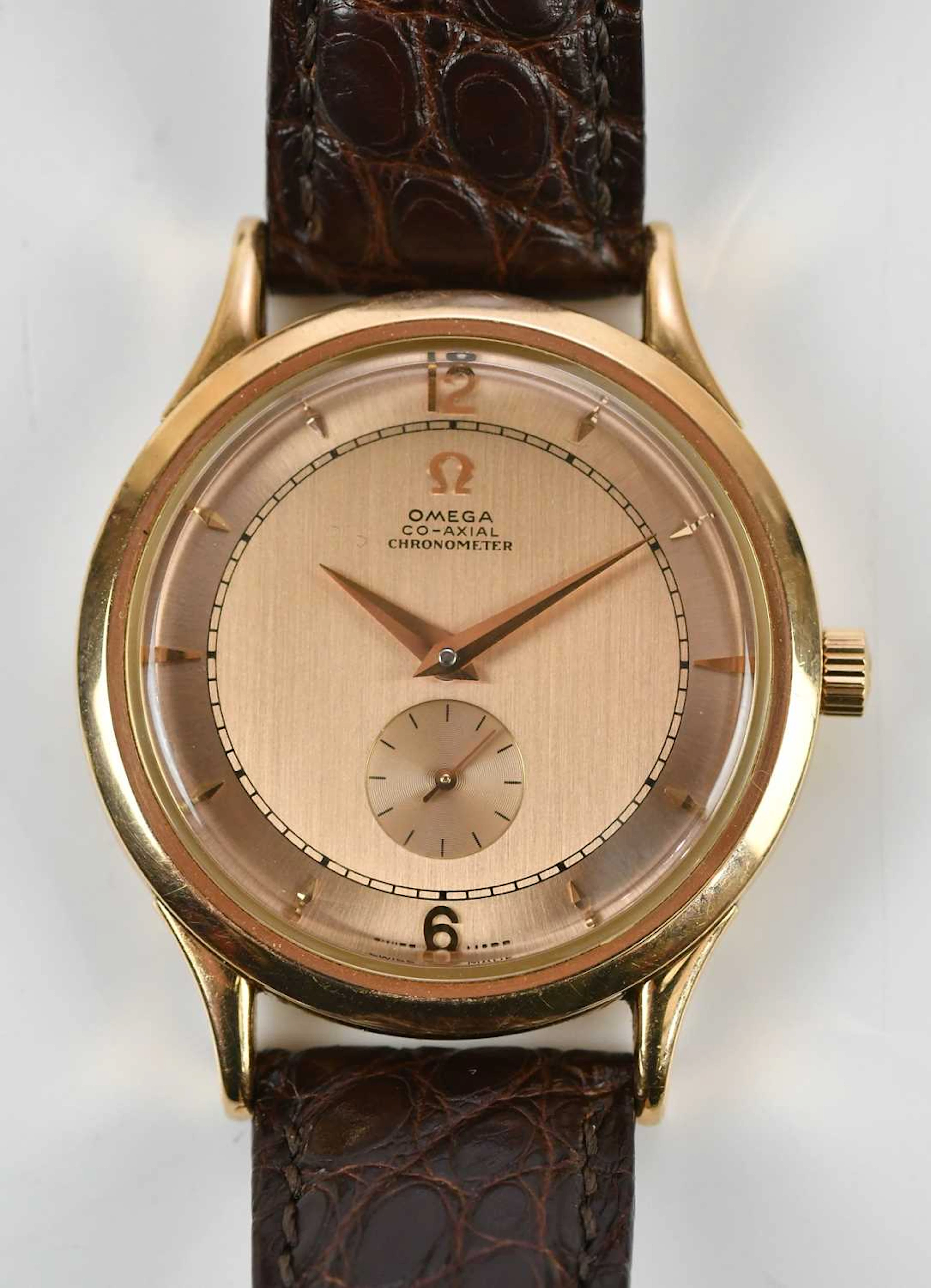 OMEGA; a gentleman's 18ct rose gold co-axial chronometer wristwatch