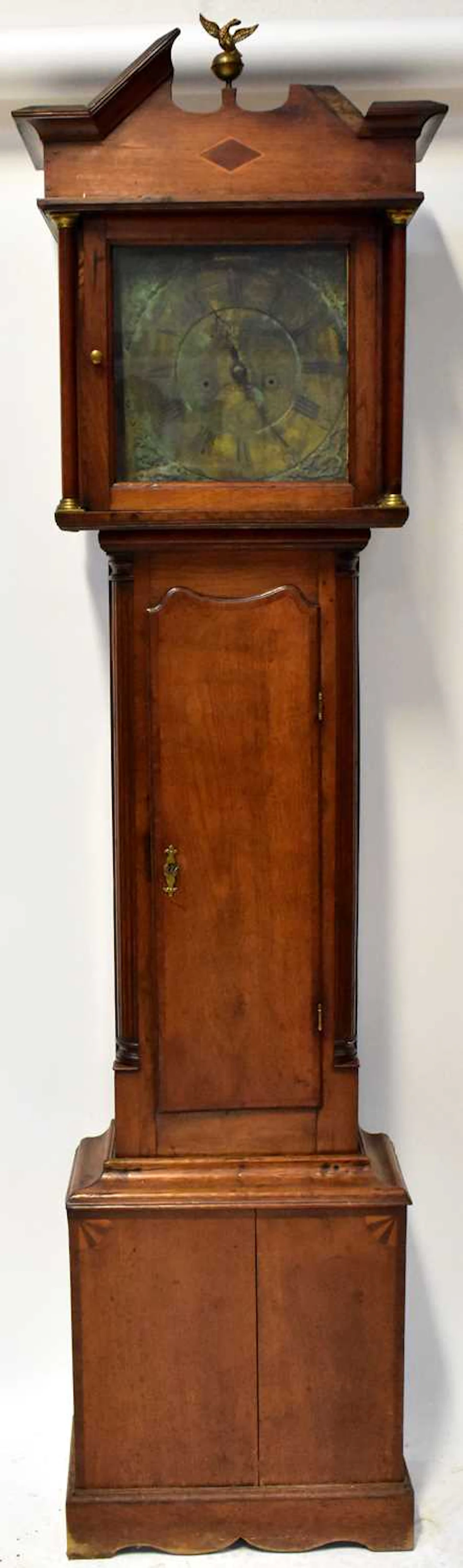 A Georgian oak cased provincial eight-day longcase clock