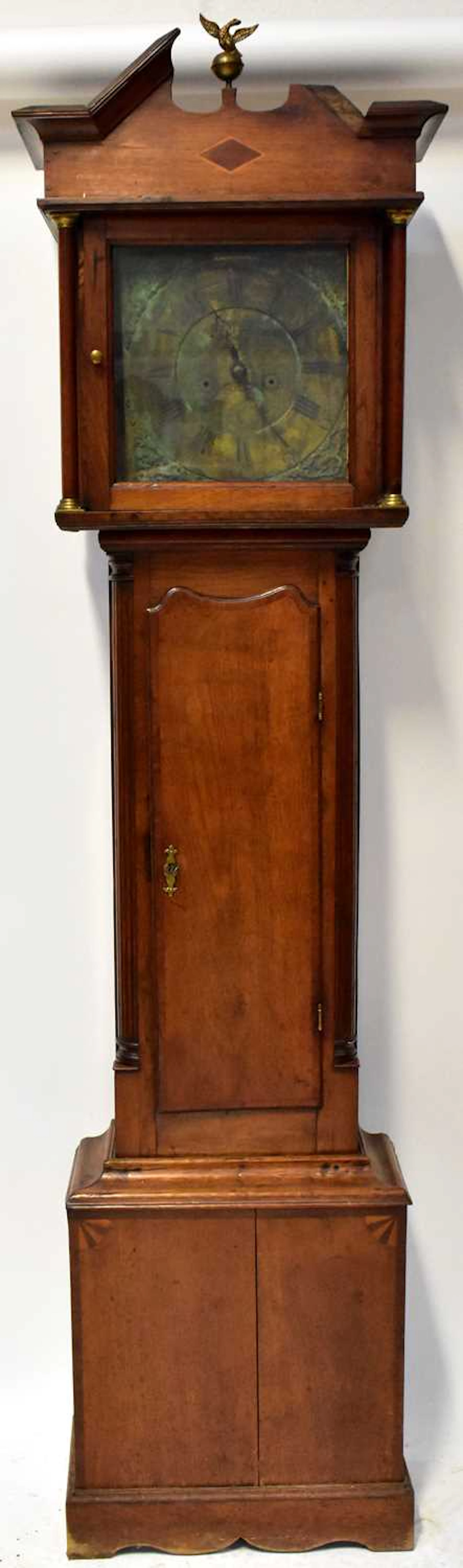 A Georgian oak cased provincial eight-day longcase clock
