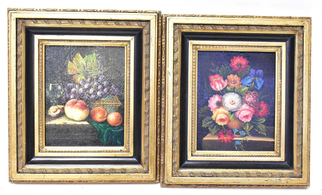 20TH CENTURY CONTINENTAL SCHOOL; a pair of oils on panel