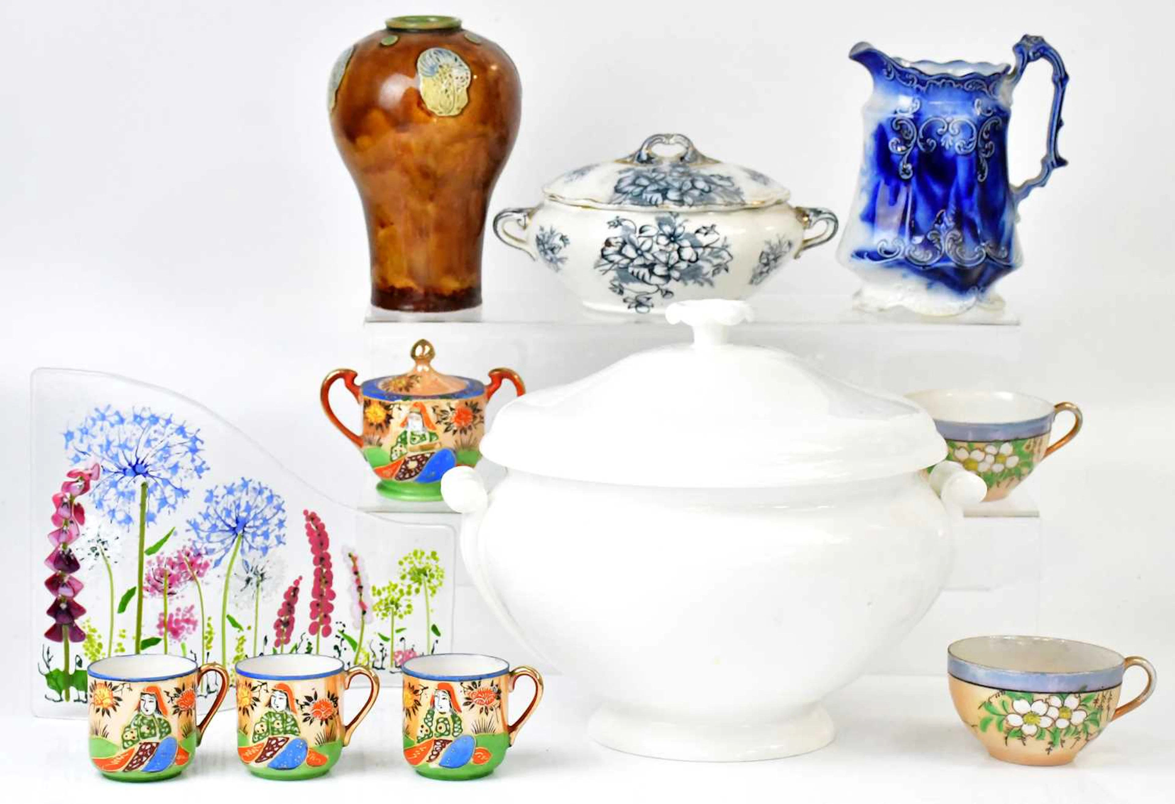 A collection of ceramics including a Doulton stoneware vase