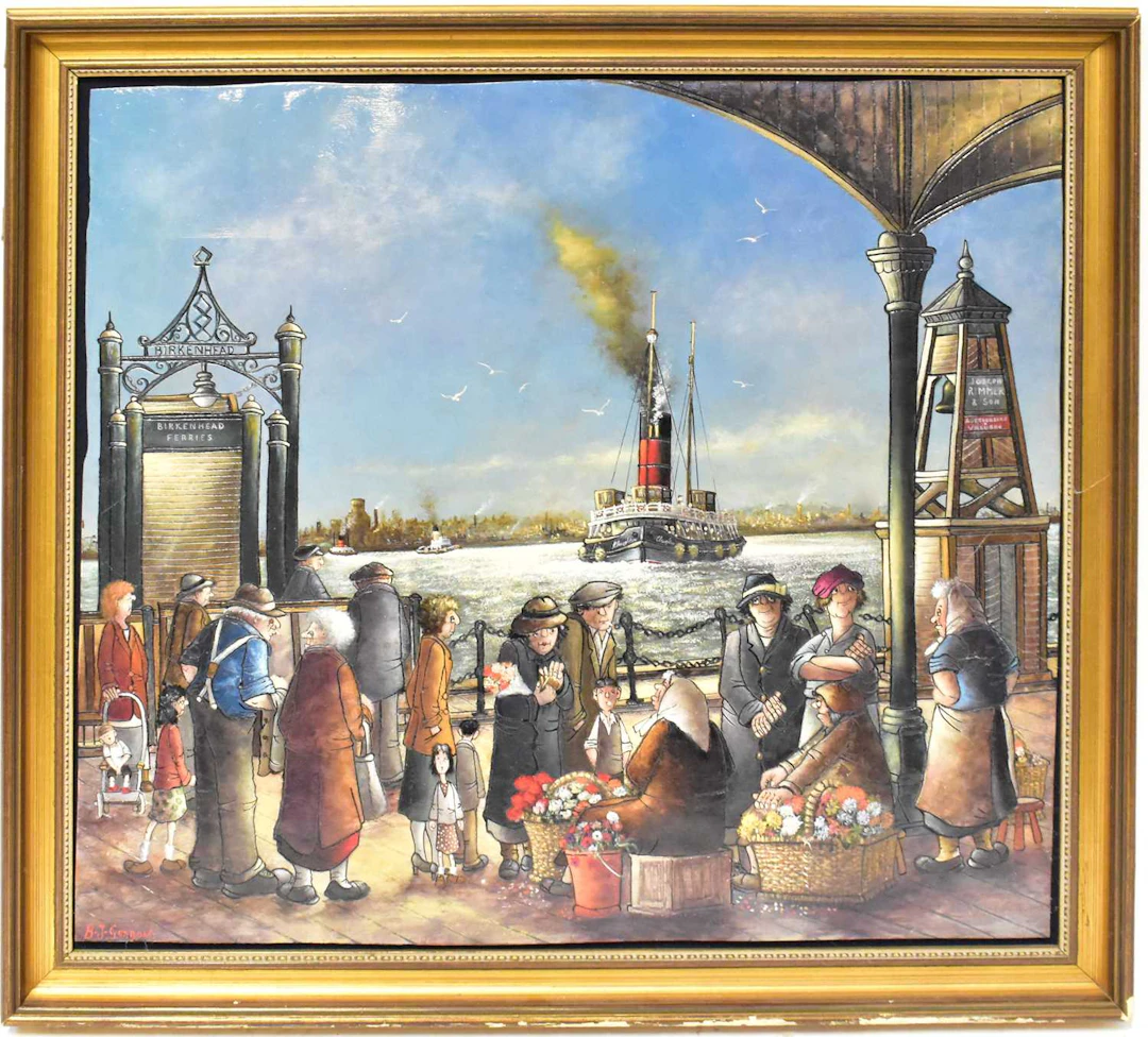 BRIAN J GORDON (British 20th Century); oil on slate