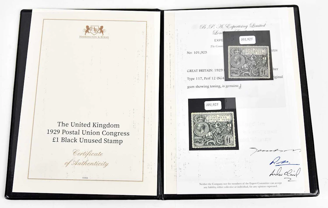 GREAT BRITAIN; 1929 PUC £1 black