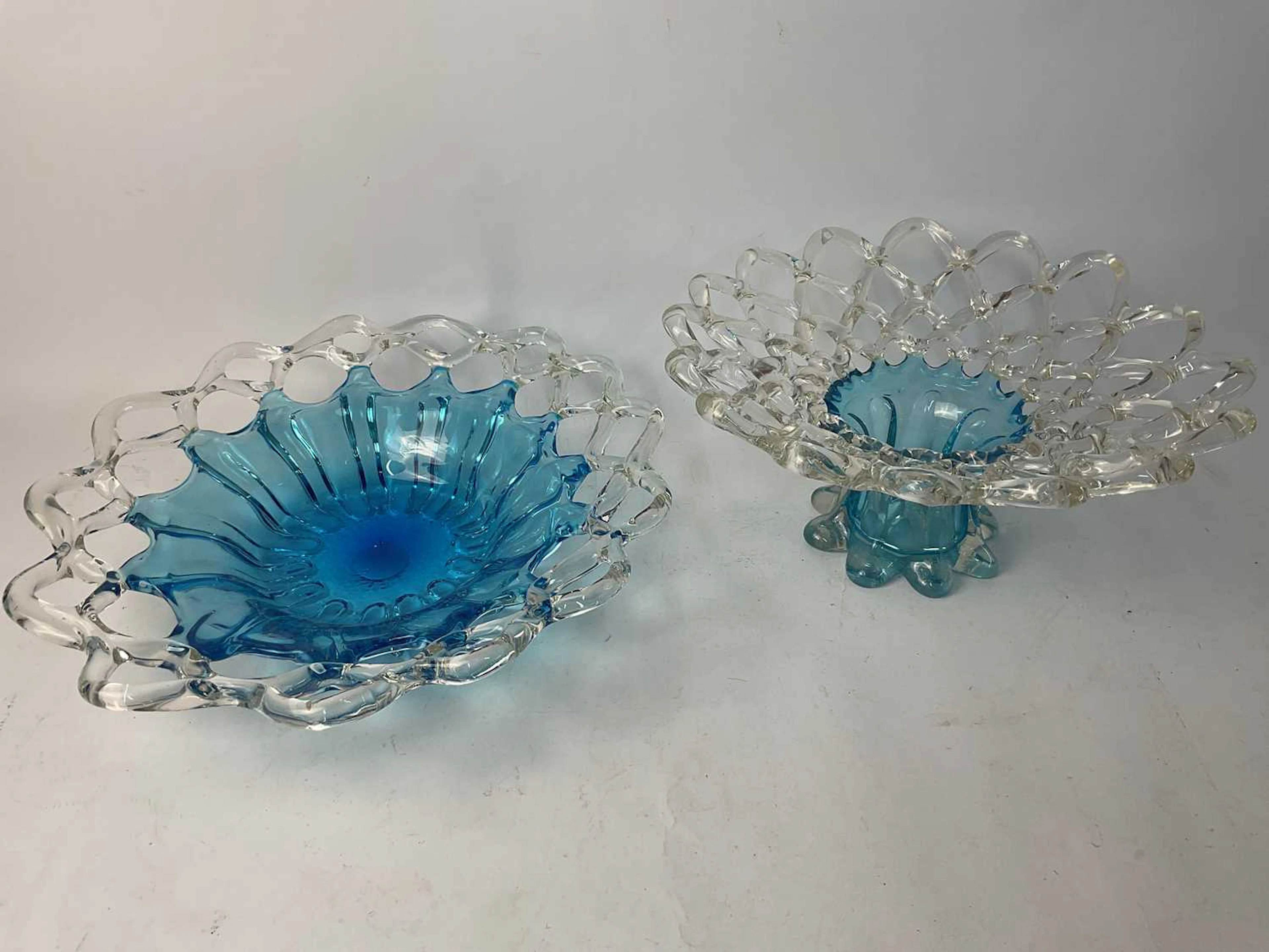 Two Murano style glass bowls