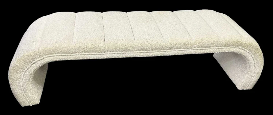 A modern contemporary white rectangular upholstered...