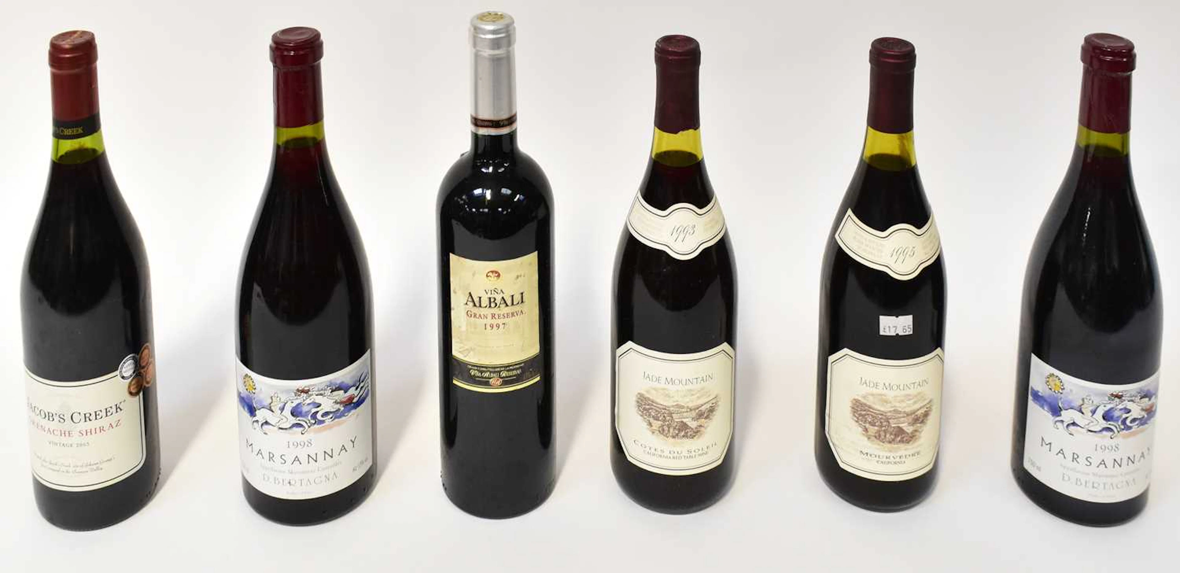 Six bottles of red wine