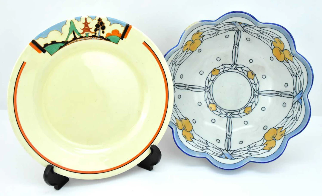 CLARICE CLIFF; a 1930s Art Deco plate
