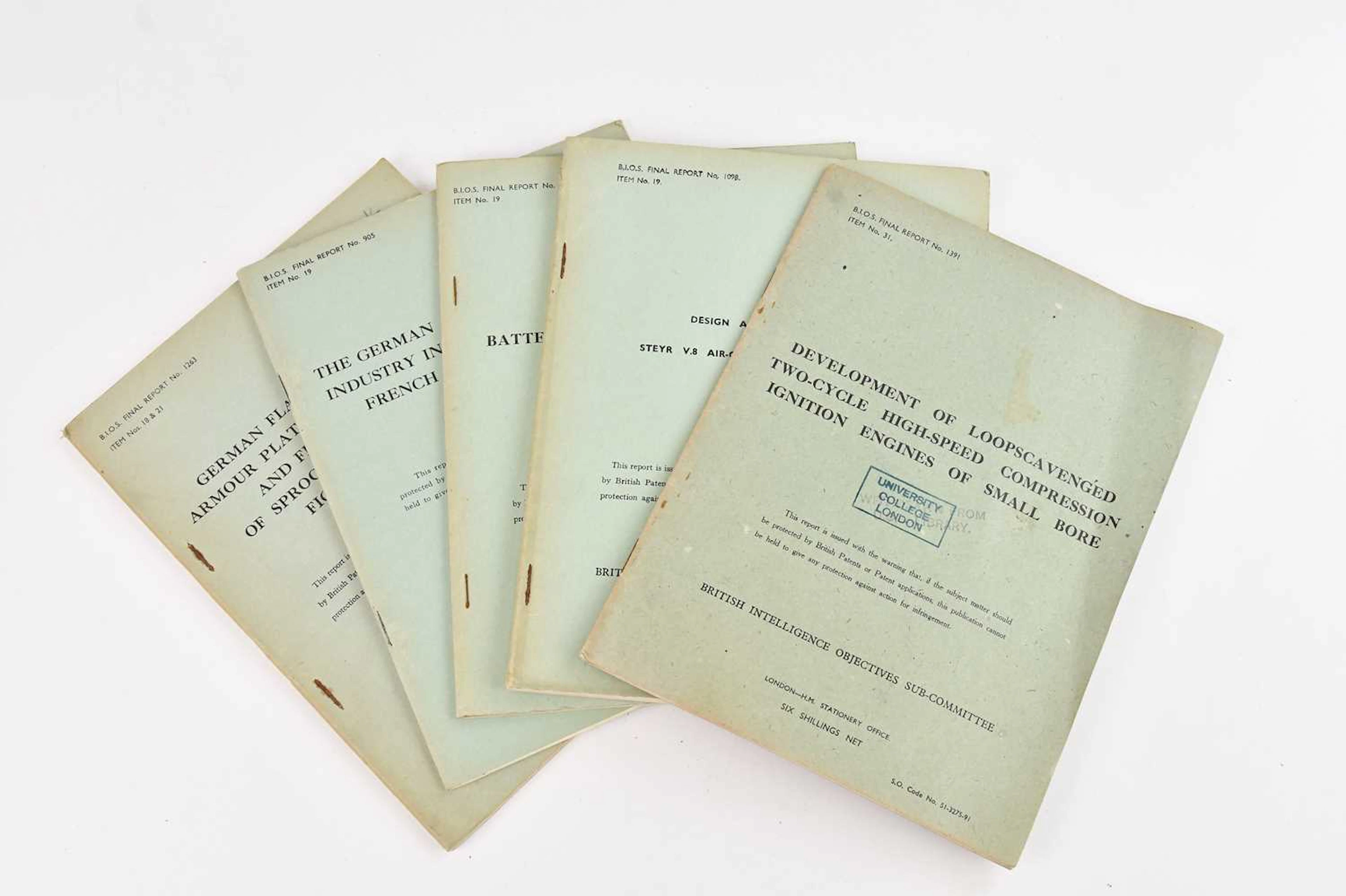 BRITISH INTELLIGENCE OBJECTIVES SUB-COMMITTEE; five...