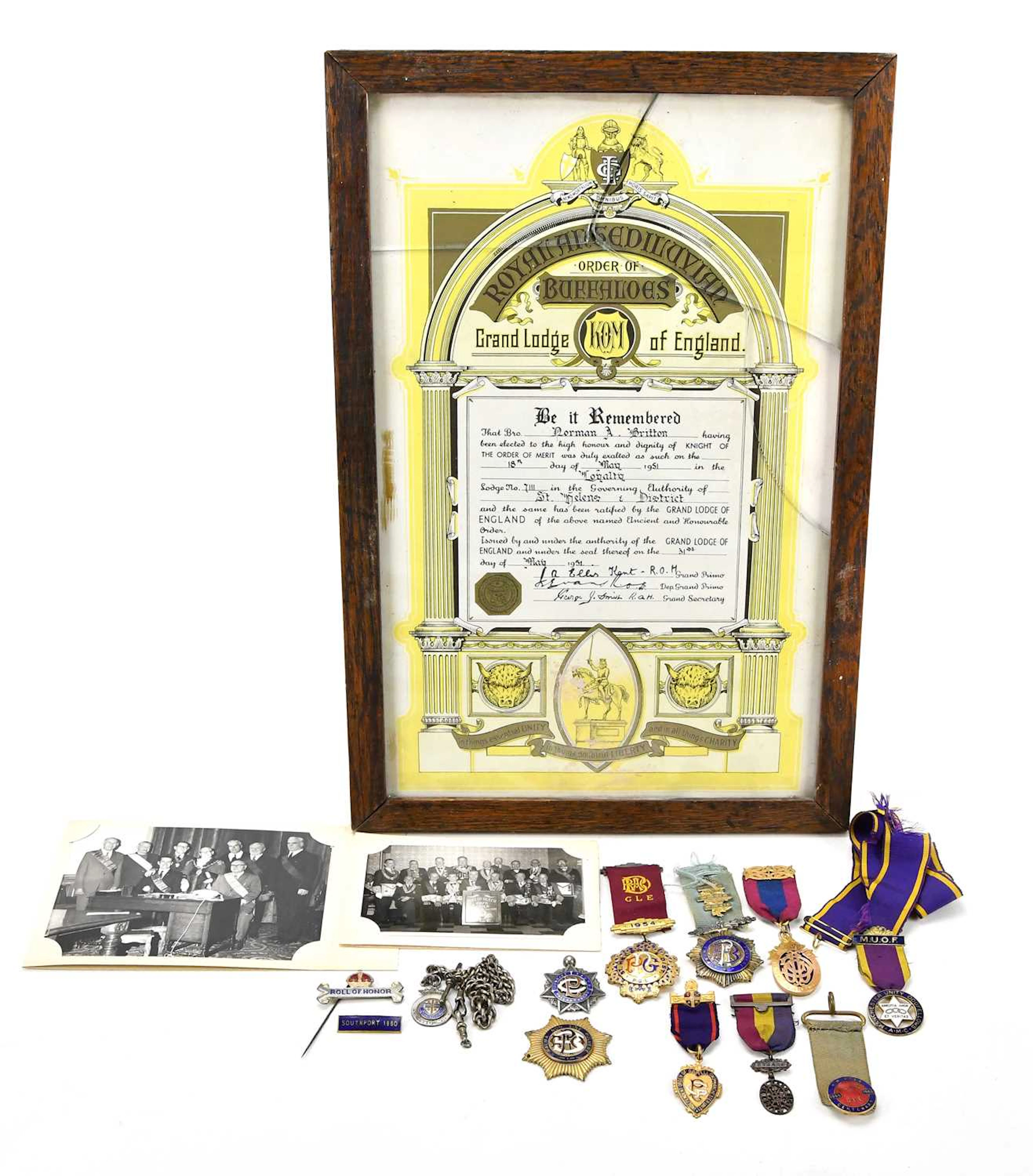 ROYAL ANTEDILUVIAN ORDER OF BUFFALOES; a collection of RAOB medals