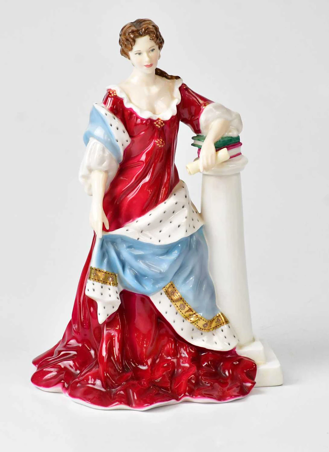 ROYAL WORCESTER FOR COMPTON & WOODHOUSE; a 'Queen Anne' figure by Martin Evans