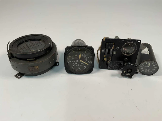 Four Air Ministry cockpit gauges