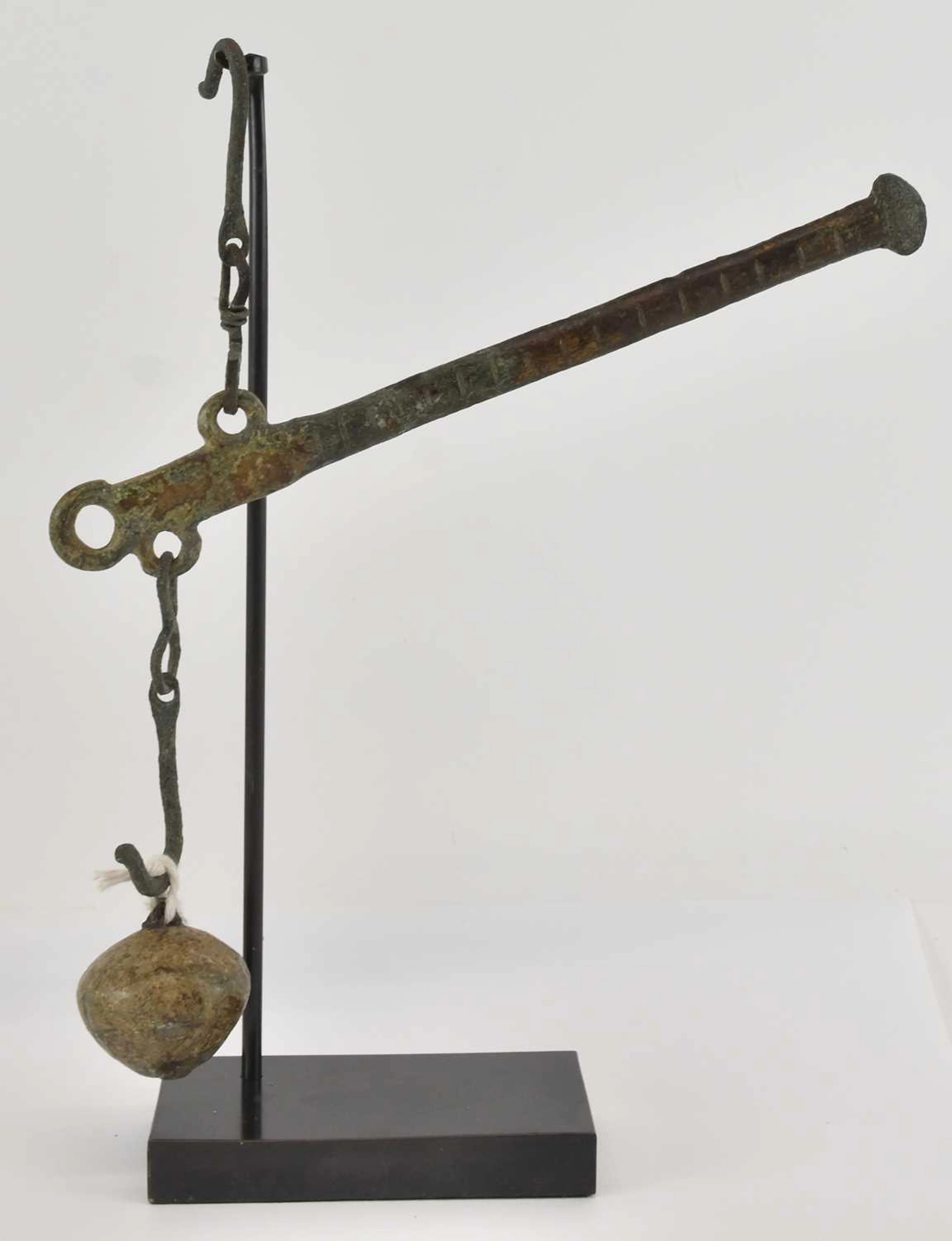 An ancient Byzantine bronze balance weighing scale