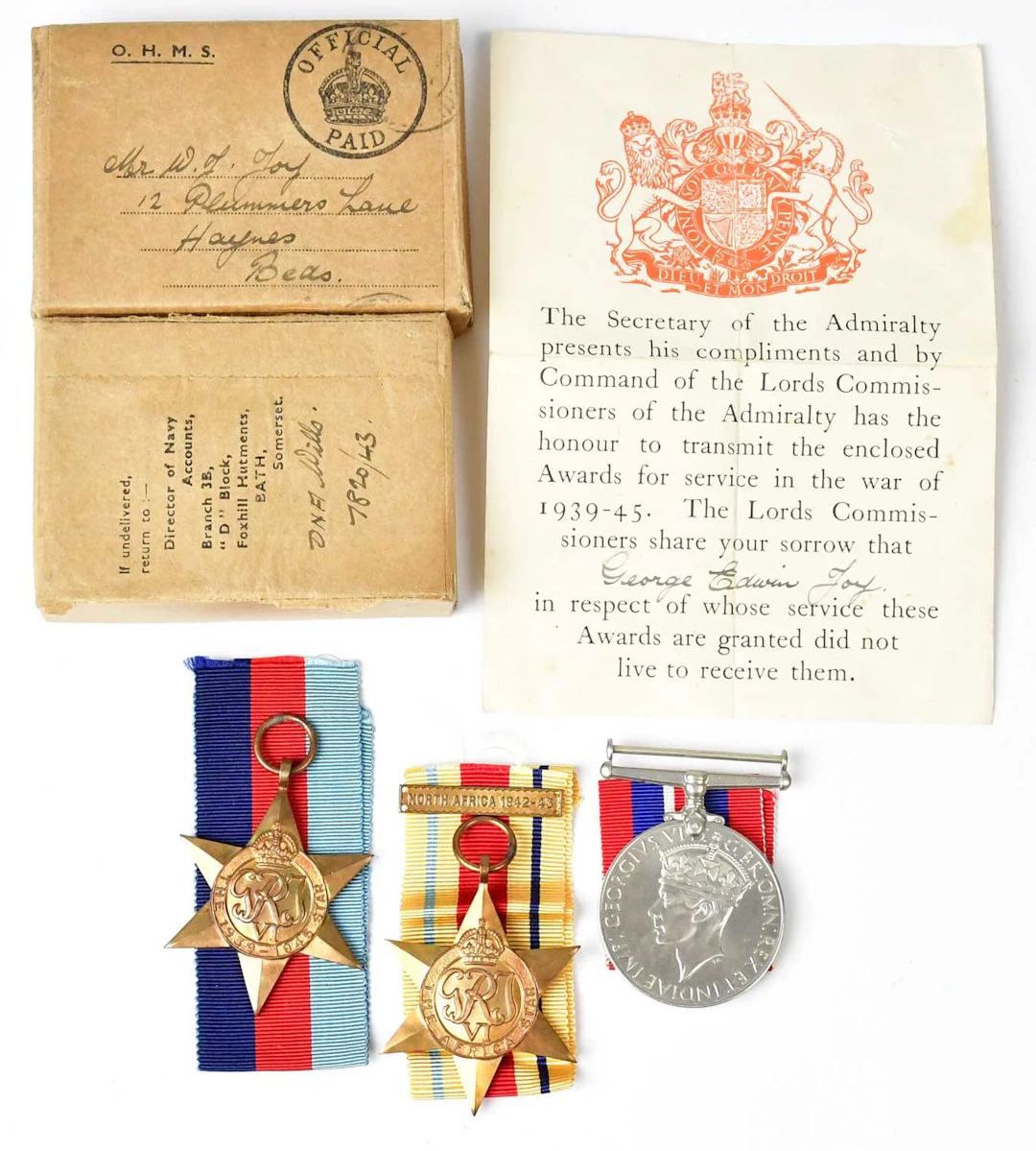 Three WWII medals