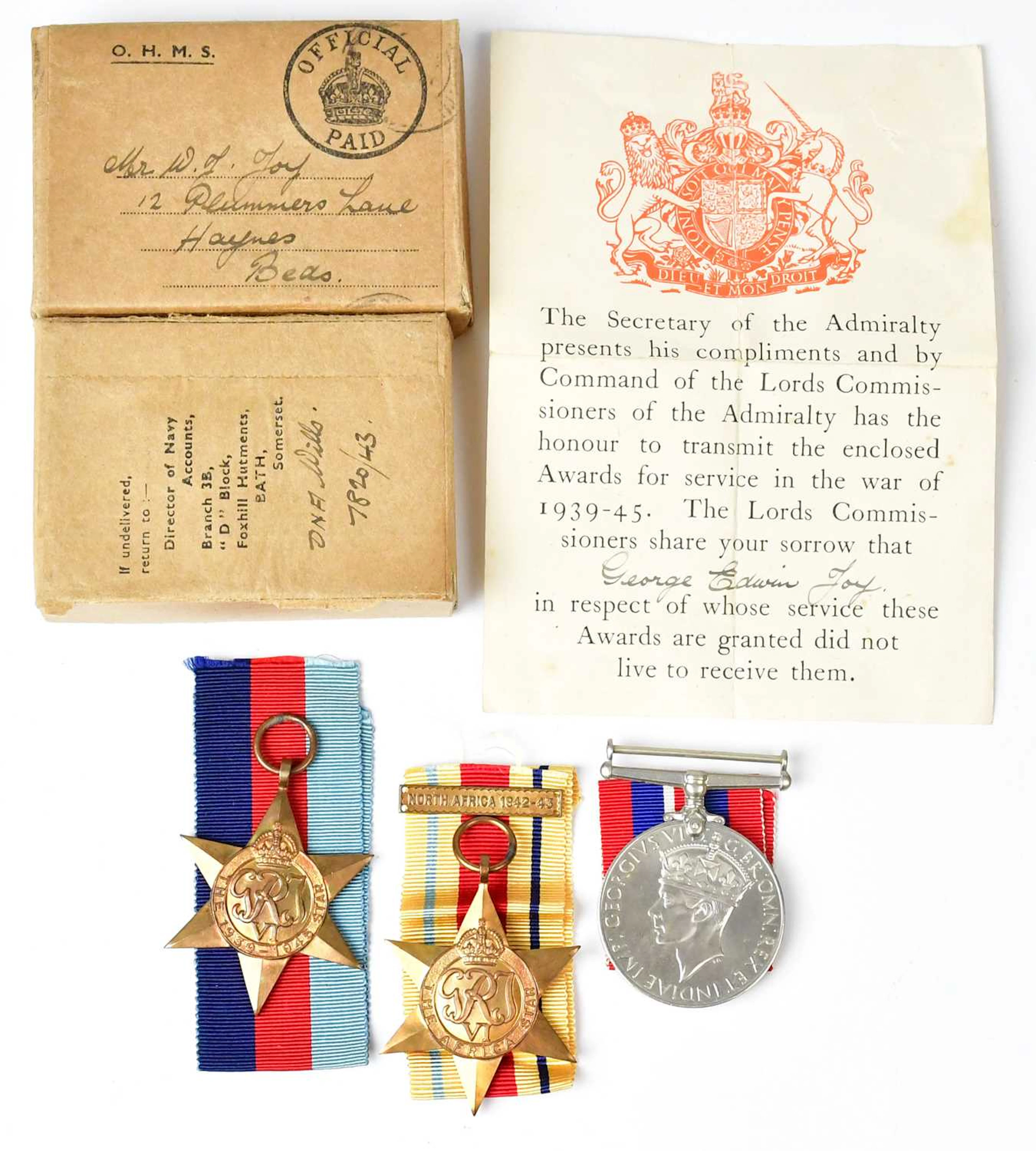 Three WWII medals
