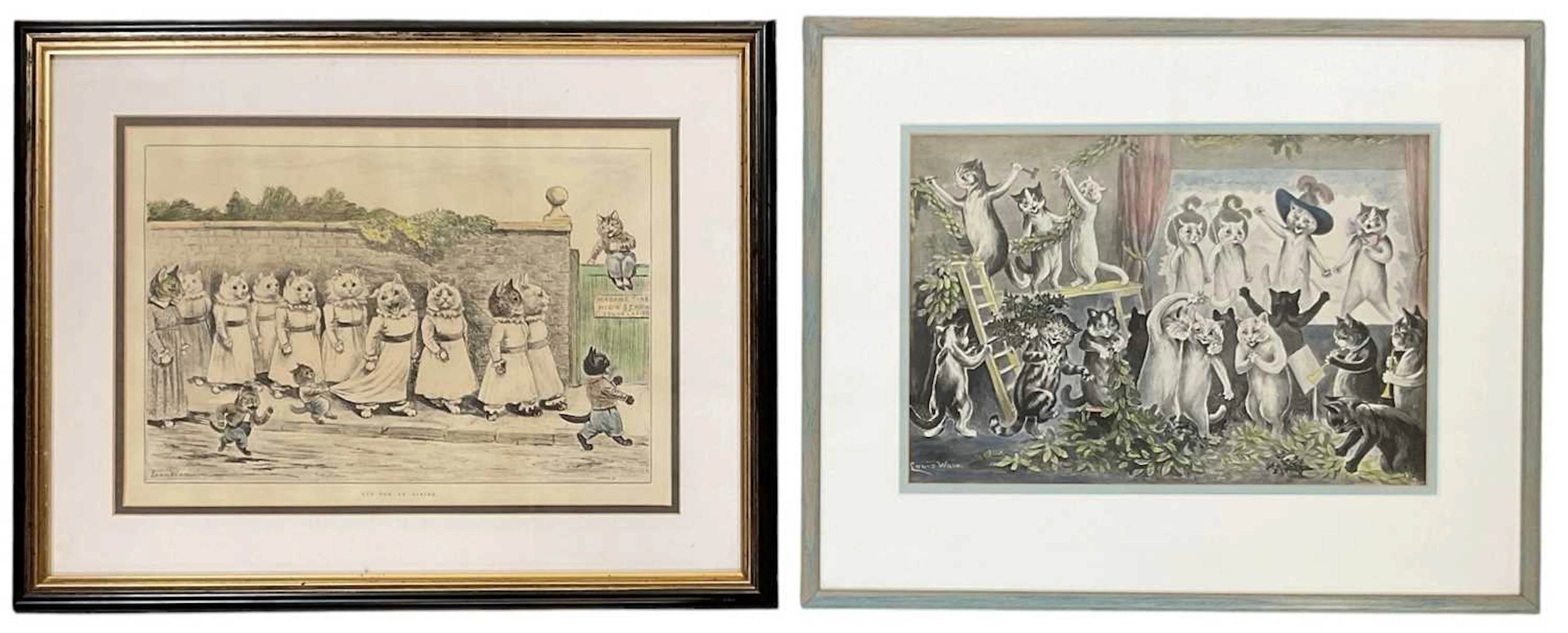 AFTER LOUIS WAIN; a 19th century plate engraving