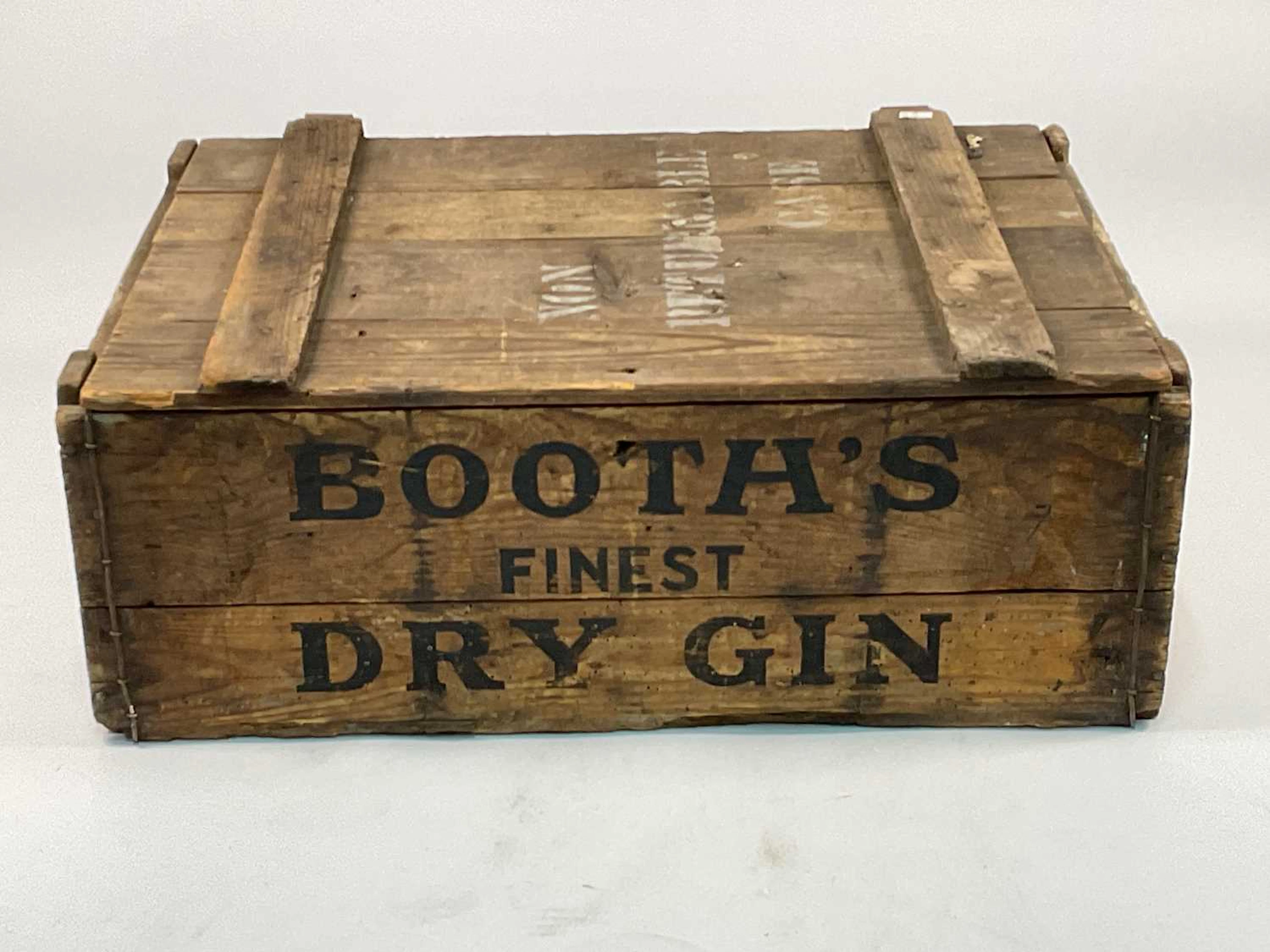 An early 20th century Booth's Finest Dry Gin packing crate