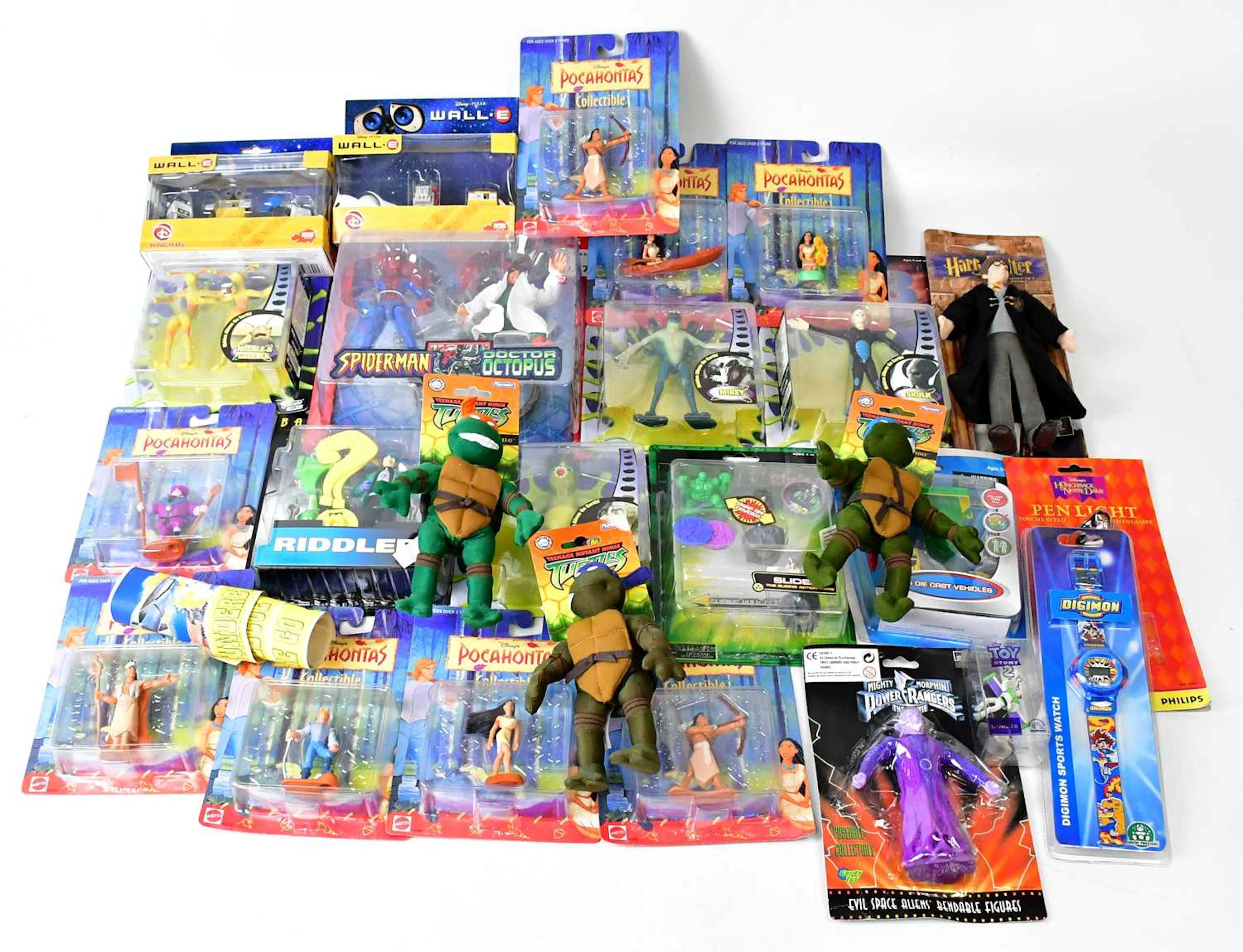 Various cinema action figures including 'Harry Potter and...