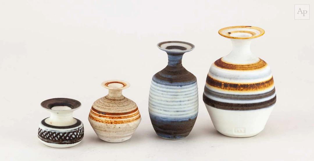 MARY RICH (1940-2022); a quartet of small porcelain...