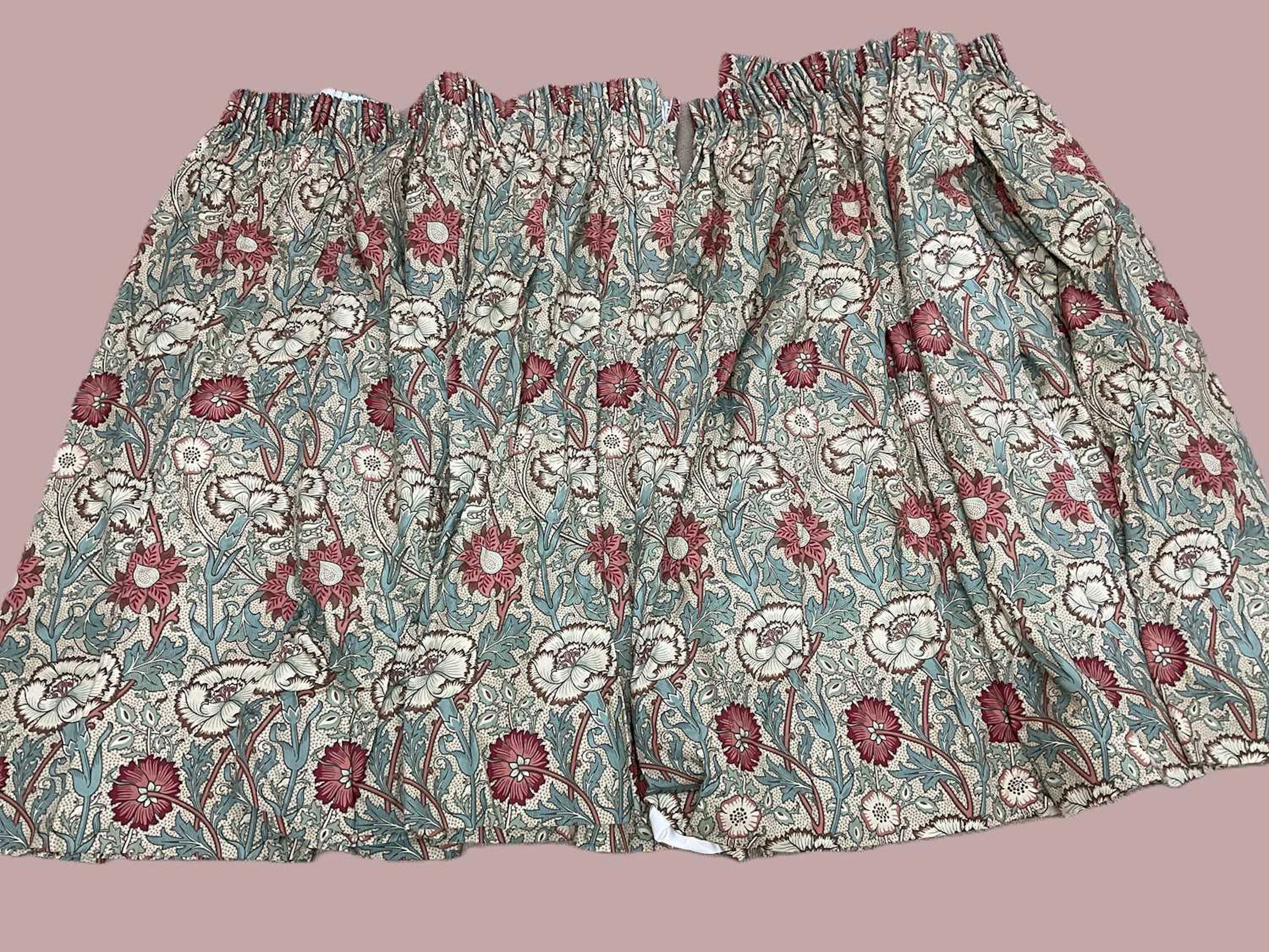WILLIAM MORRIS FOR SANDERSON; curtains in the 'Pink and Rose' design