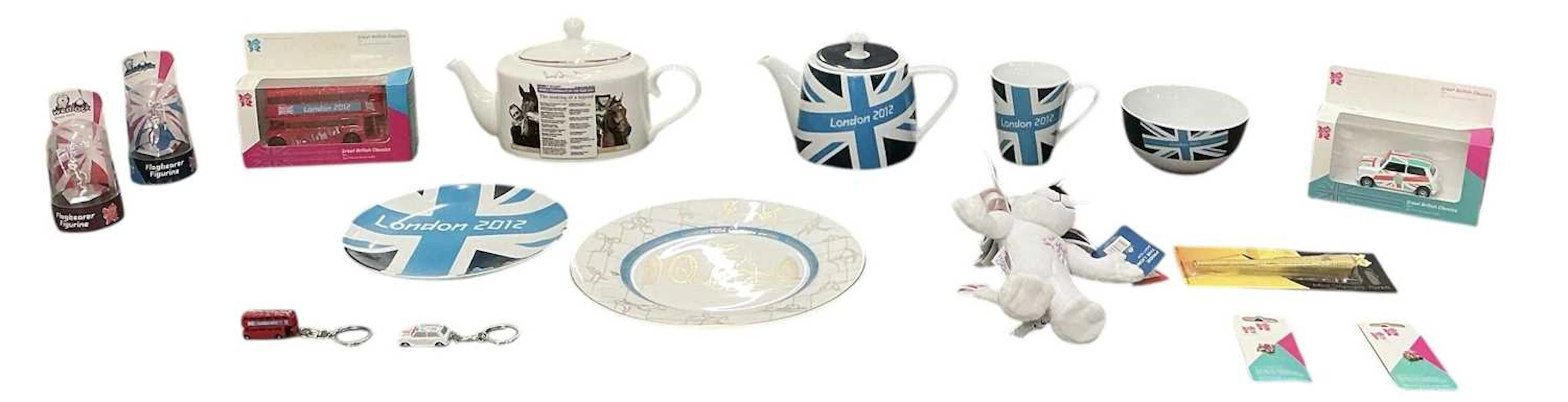 A quantity of assorted London 2012 Olympics memorabilia including teapot