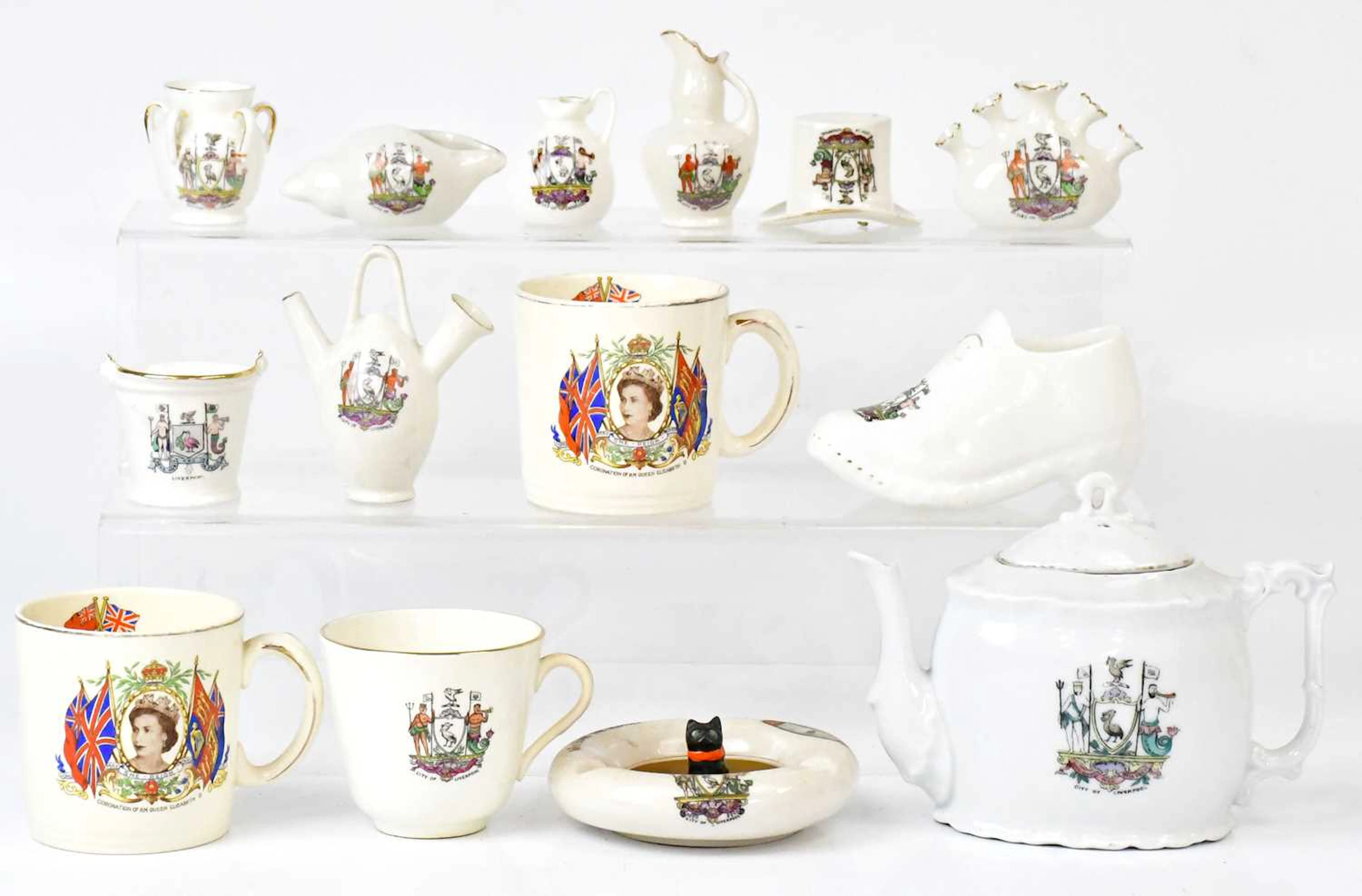 A collection of City of Liverpool crested wares