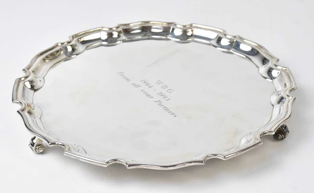 C J VANDER LTD; an Elizabeth II hallmarked silver piecrust salver