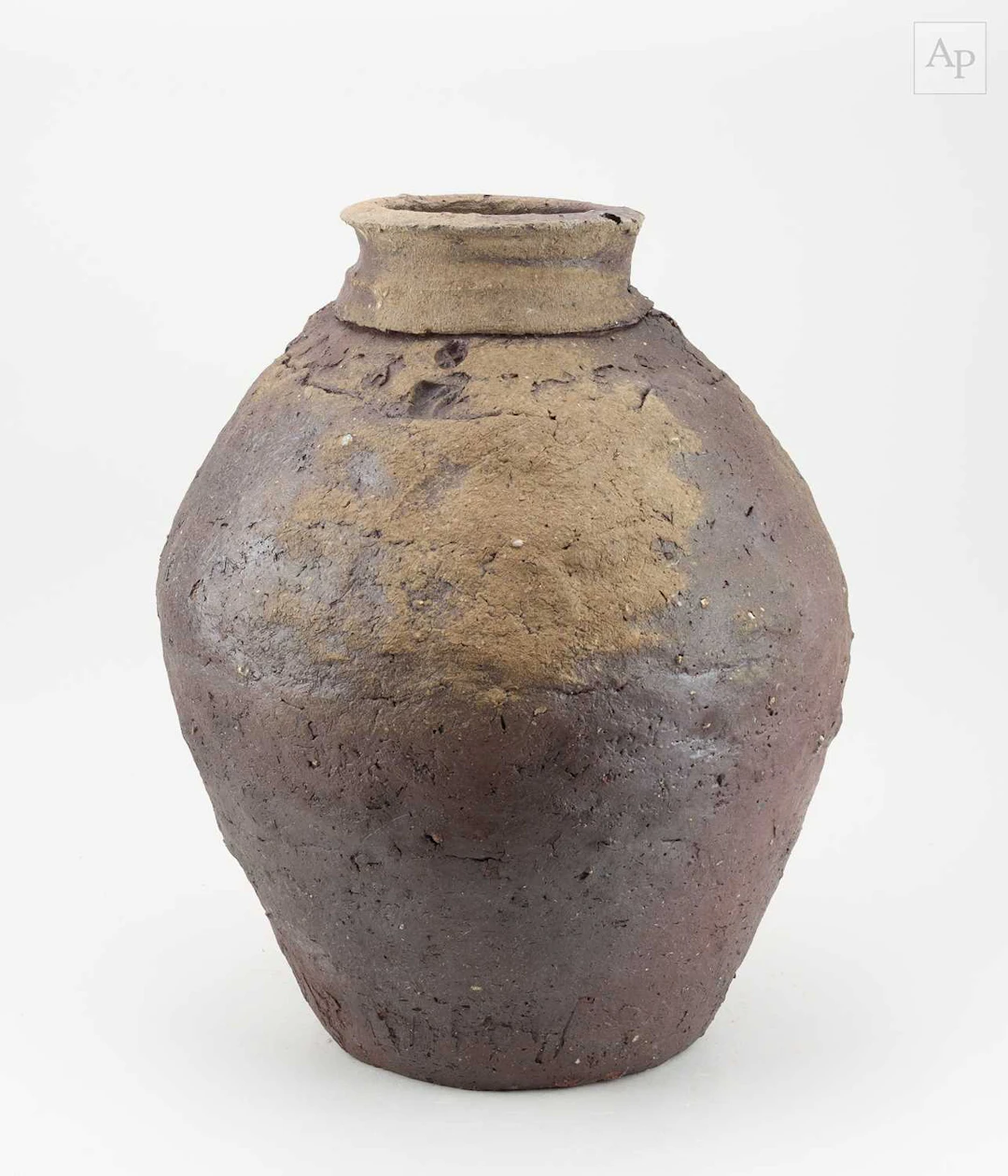 CHARLES BOUND (born 1939); a wood fired stoneware jar covered in ash glaze