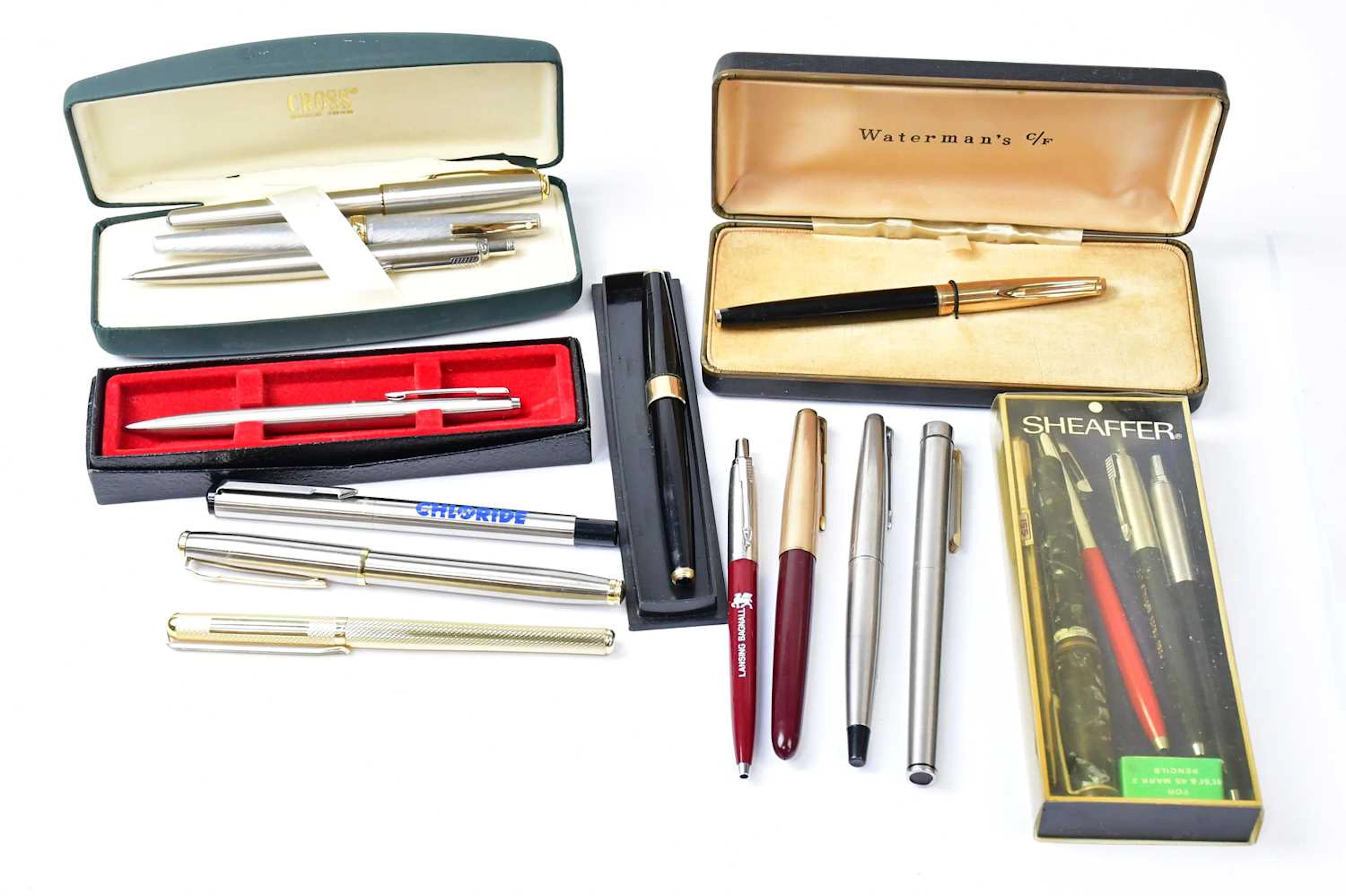A collection of fountain and other pens