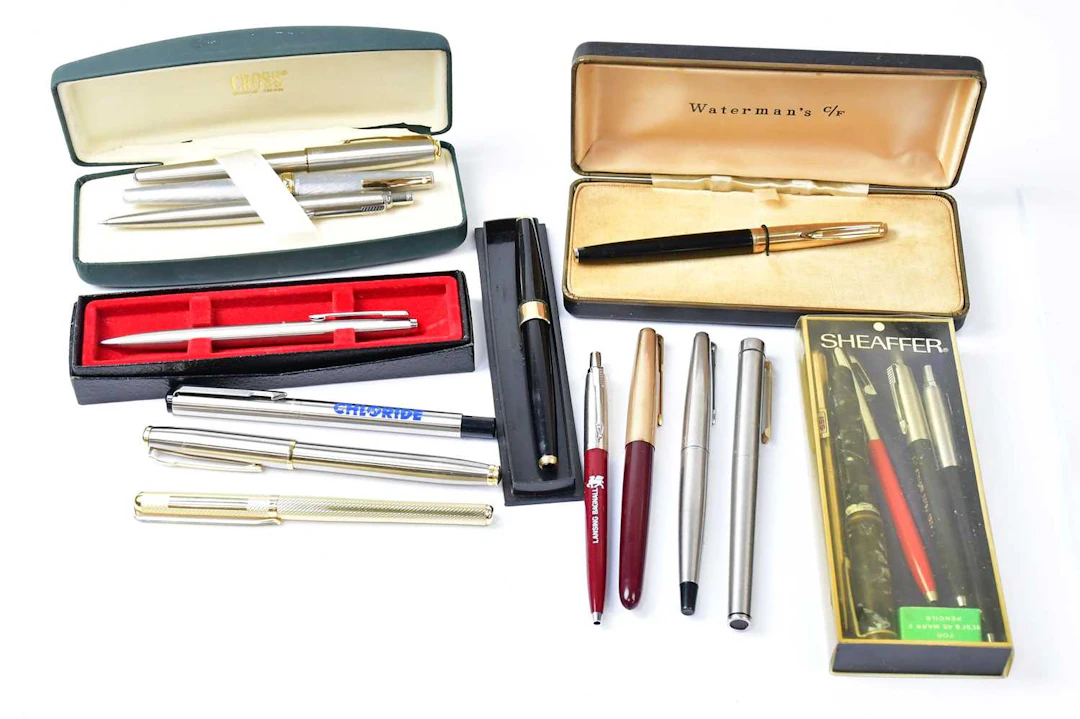 A collection of fountain and other pens