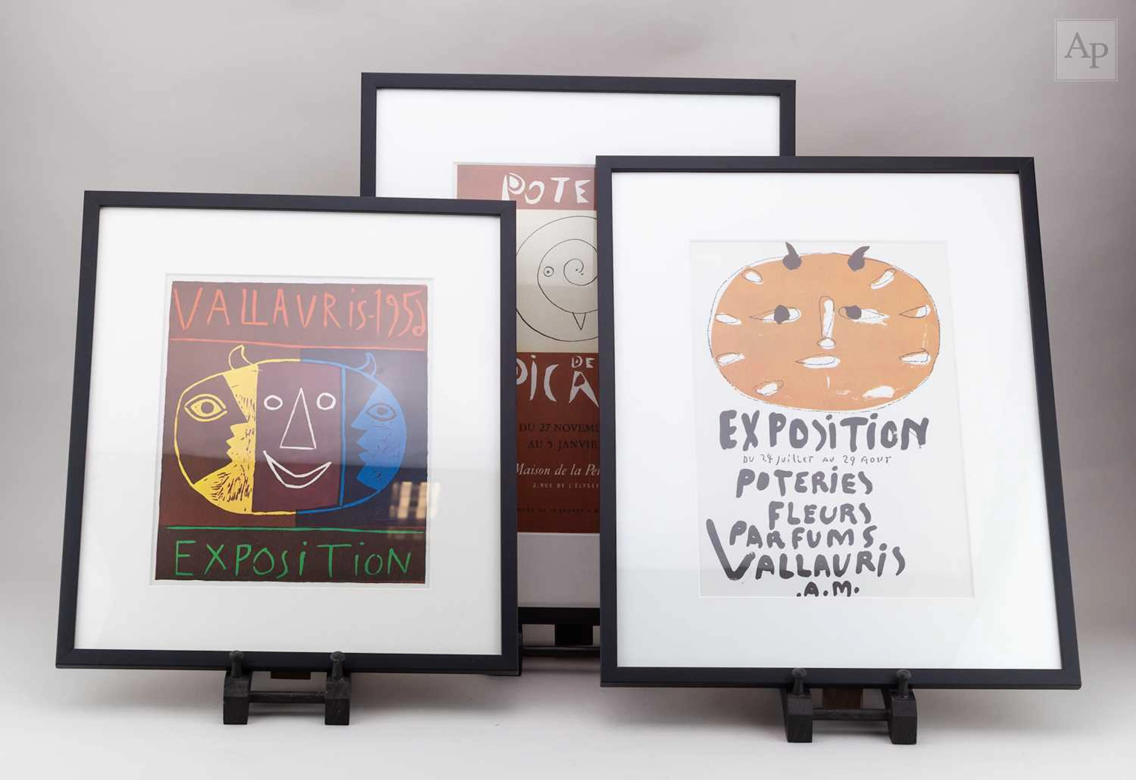 Three reproduction Pablo Picasso exhibition posters dating to the 1940s and 50s