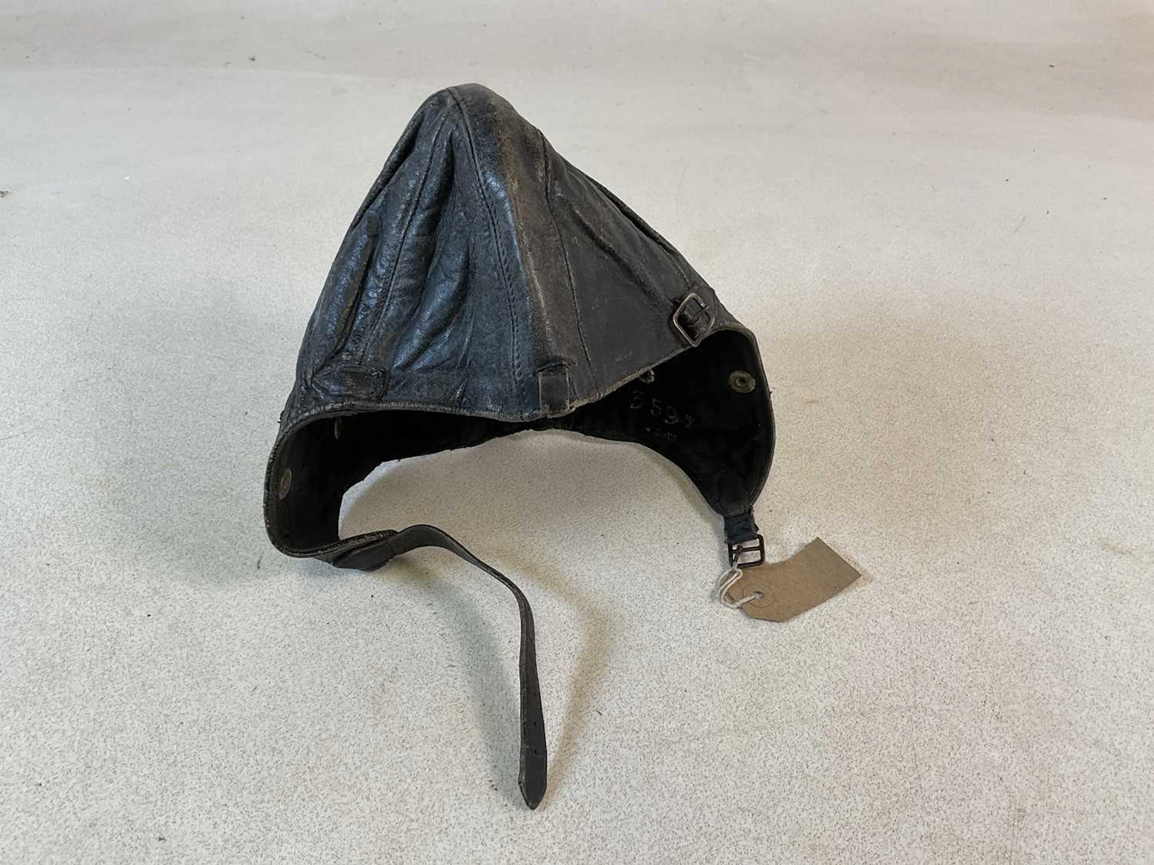 A between the wars early leather RAF leather flying cap