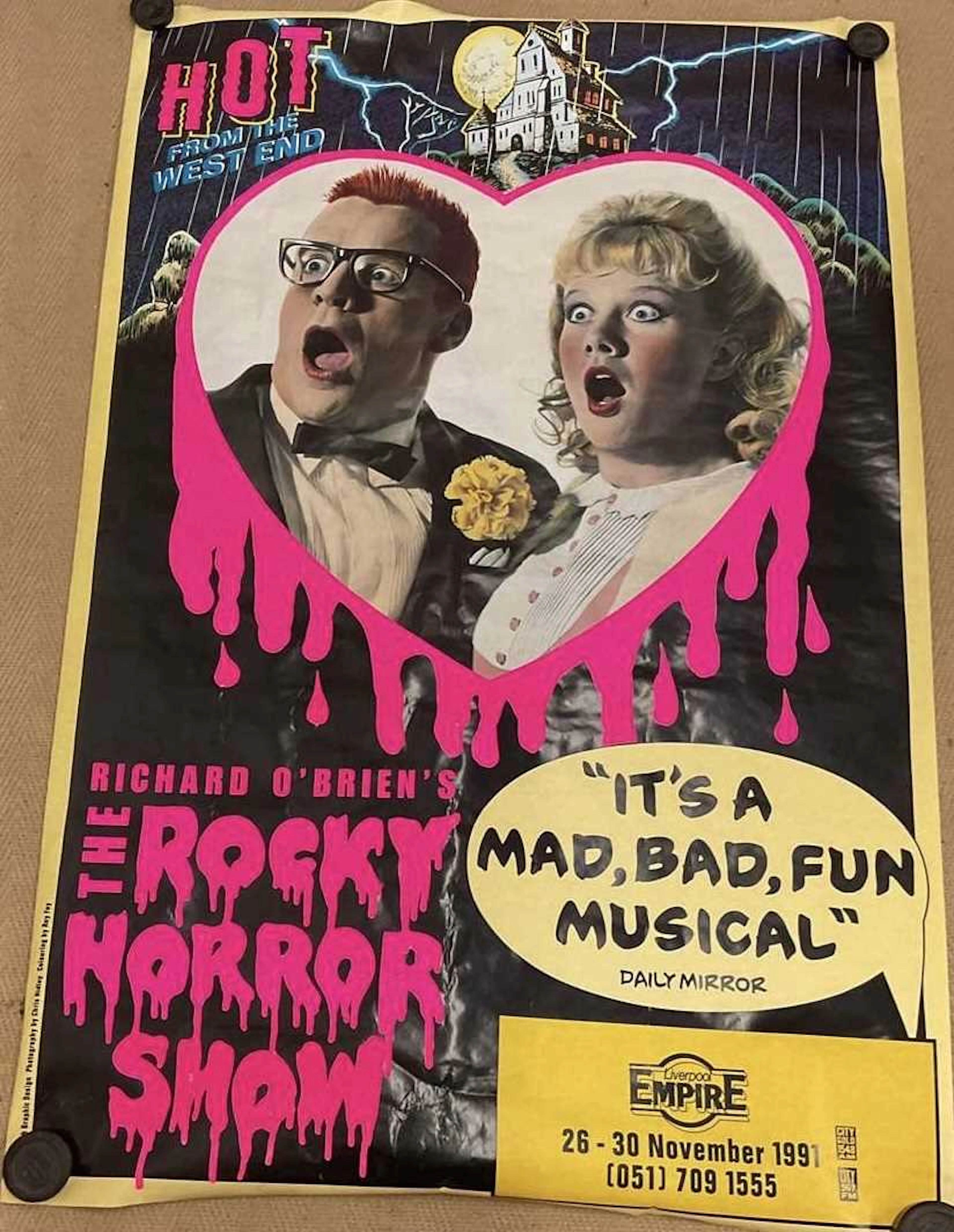 ROCKY HORROR SHOW; a large original poster for Richard...