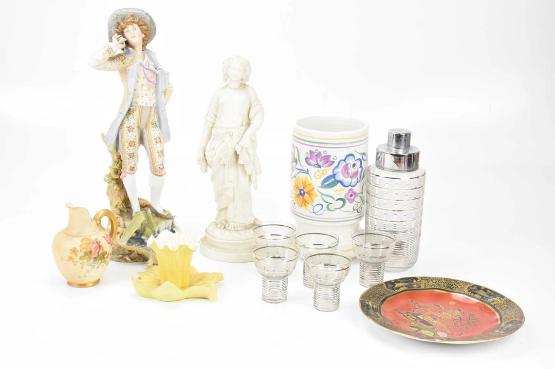 A collection of late 19th century Continental and English ceramics and glassware
