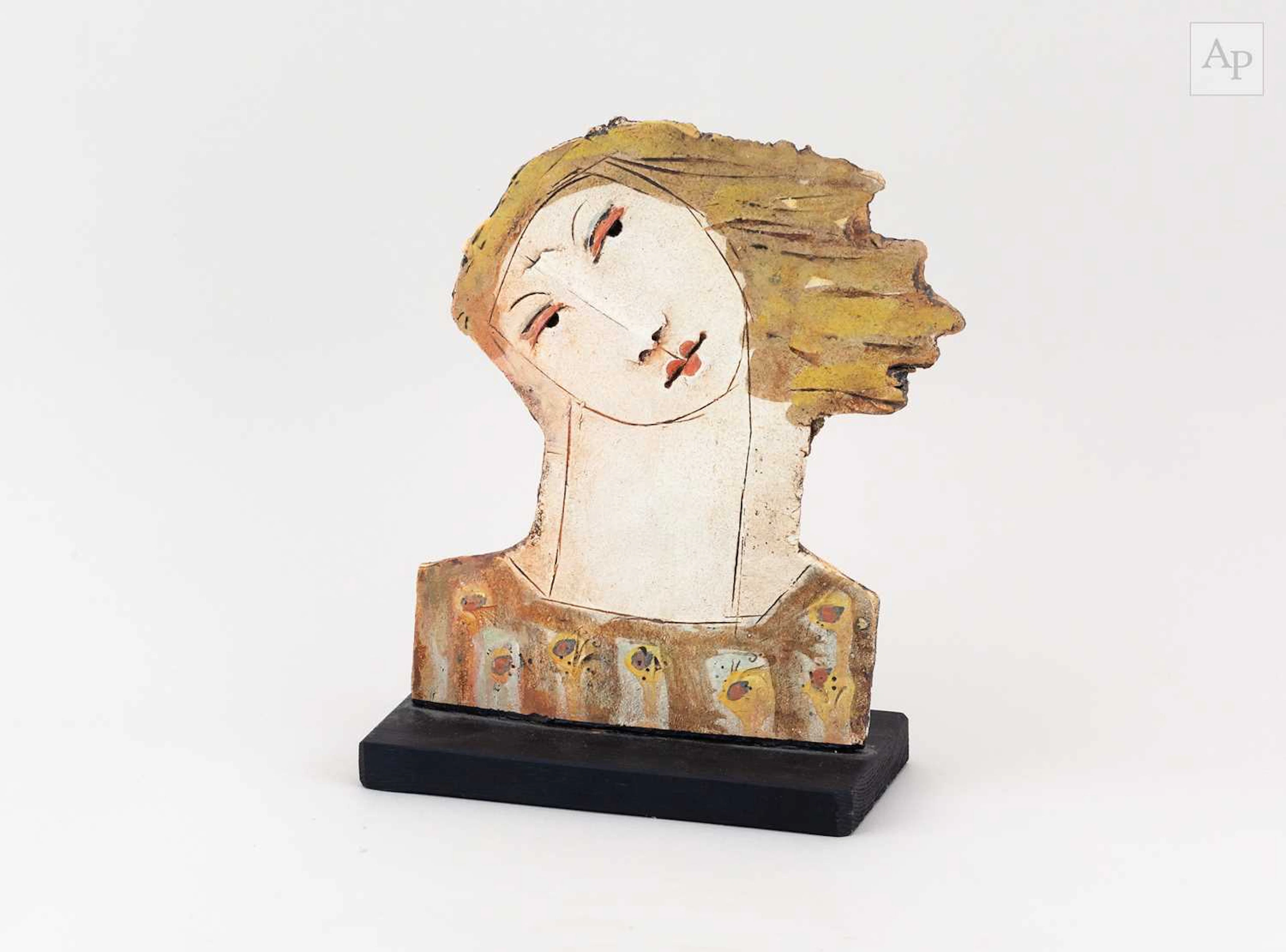 CHRISTY KEENEY (born 1958); an earthenware sculpture of a...