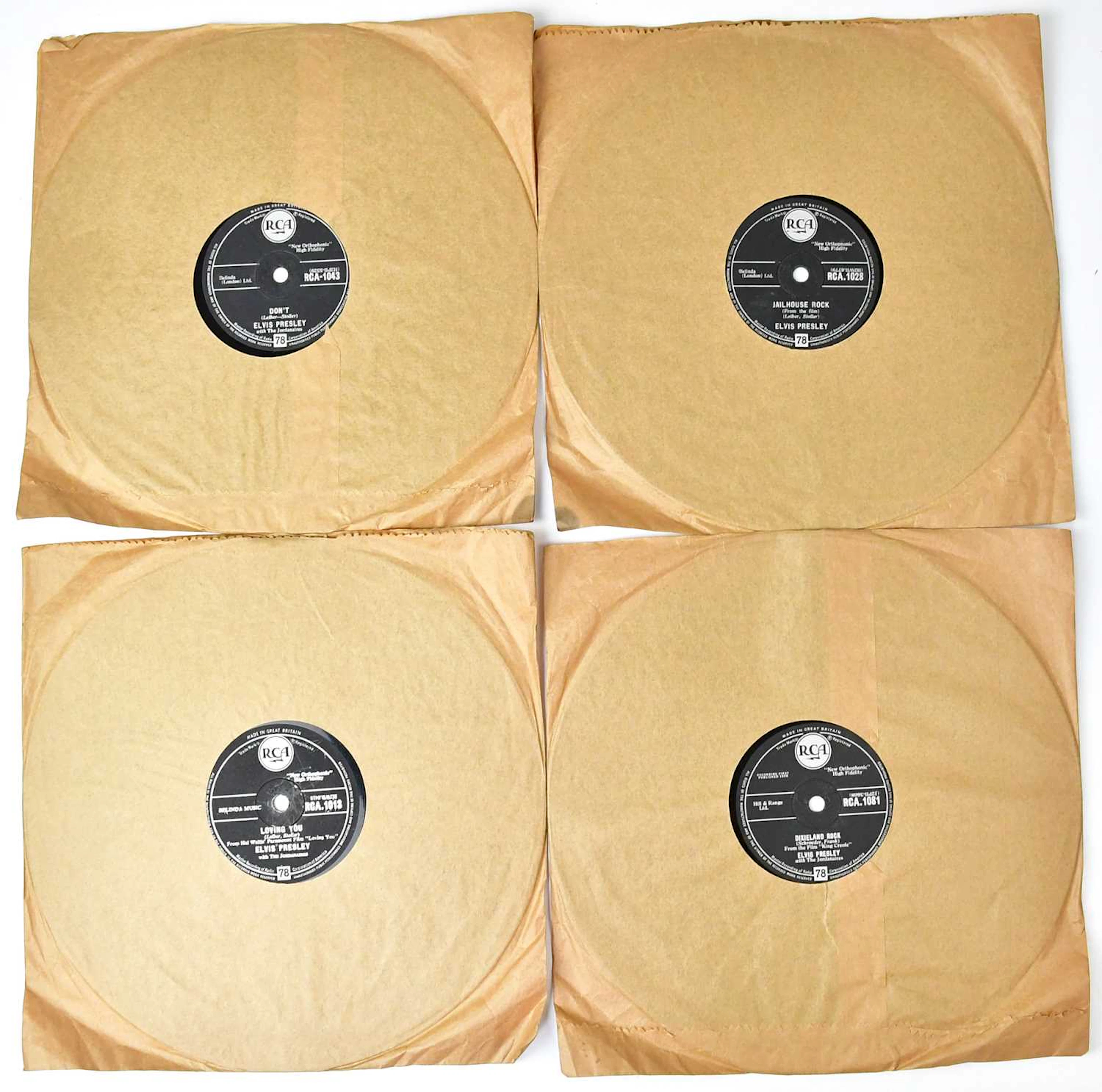 ELVIS PRESLEY; sixteen 78 records