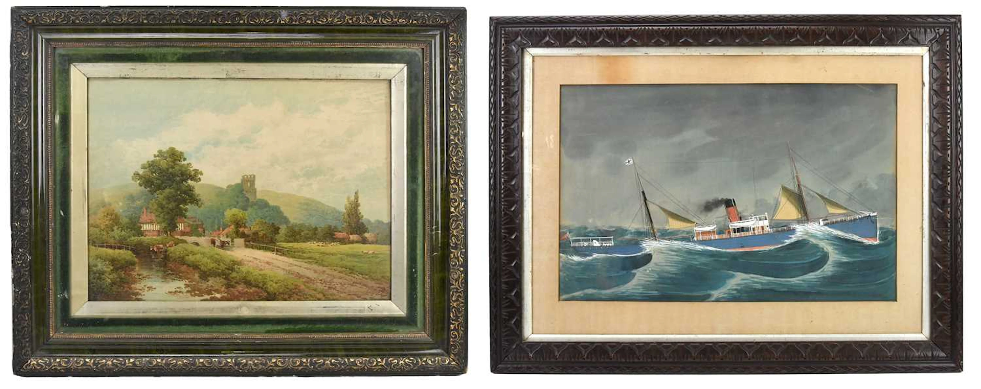 UNATTRIBUTED; watercolour maritime scene