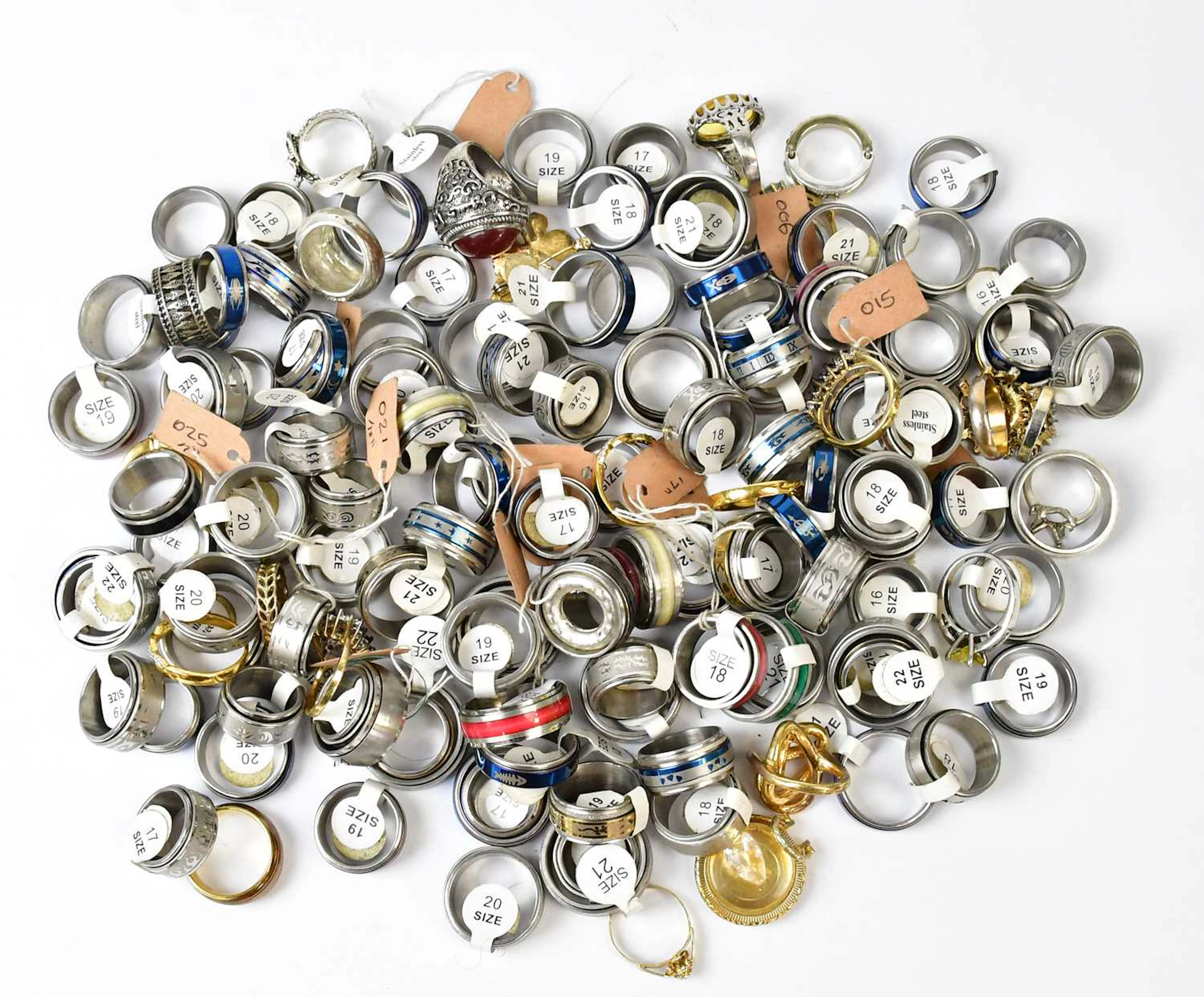 Four silver rings
