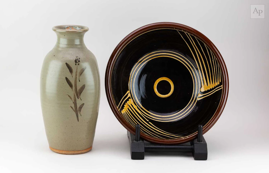 TONY DAVIES (1947-2018); a large slipware bowl with...