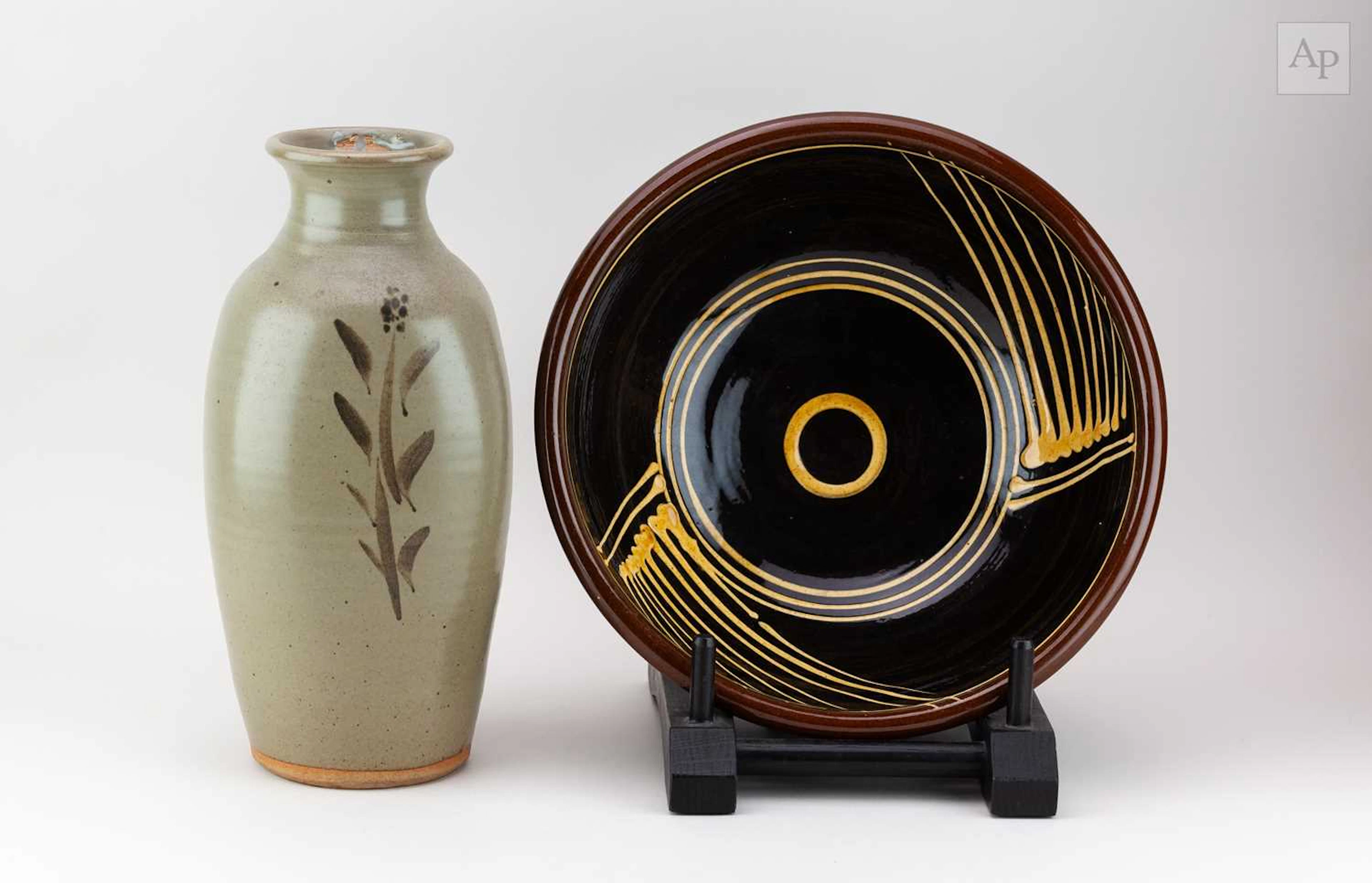 TONY DAVIES (1947-2018); a large slipware bowl with...