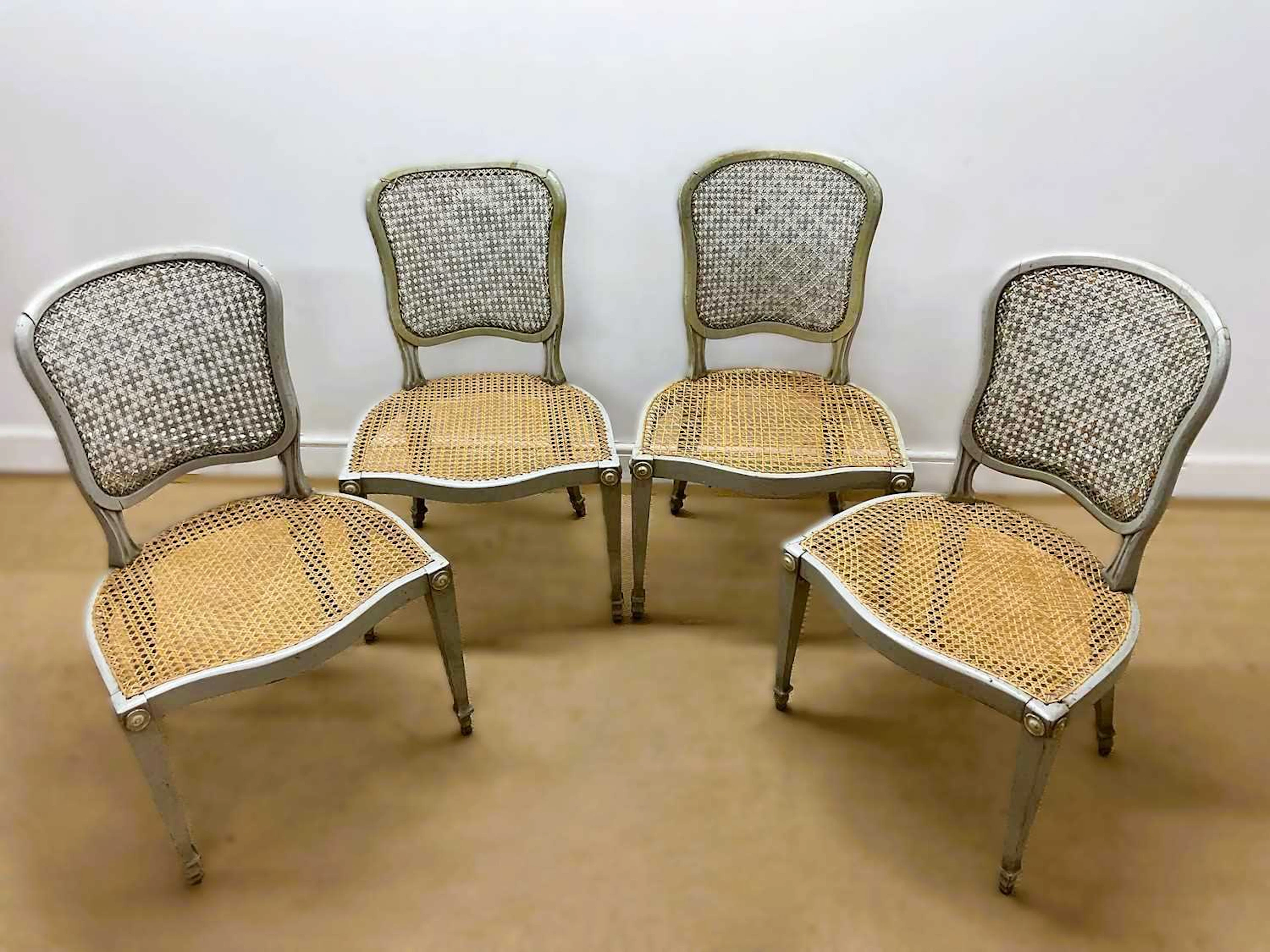 Four 19th century Louis XV style chairs